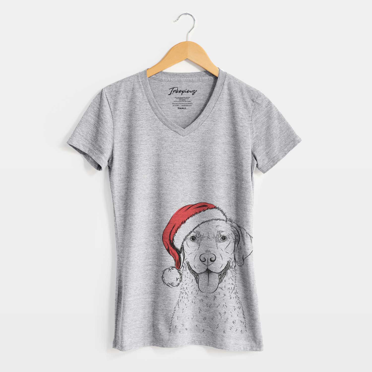 Santa Chip the Chesapeake Bay Retriever - Women's V-neck Shirt