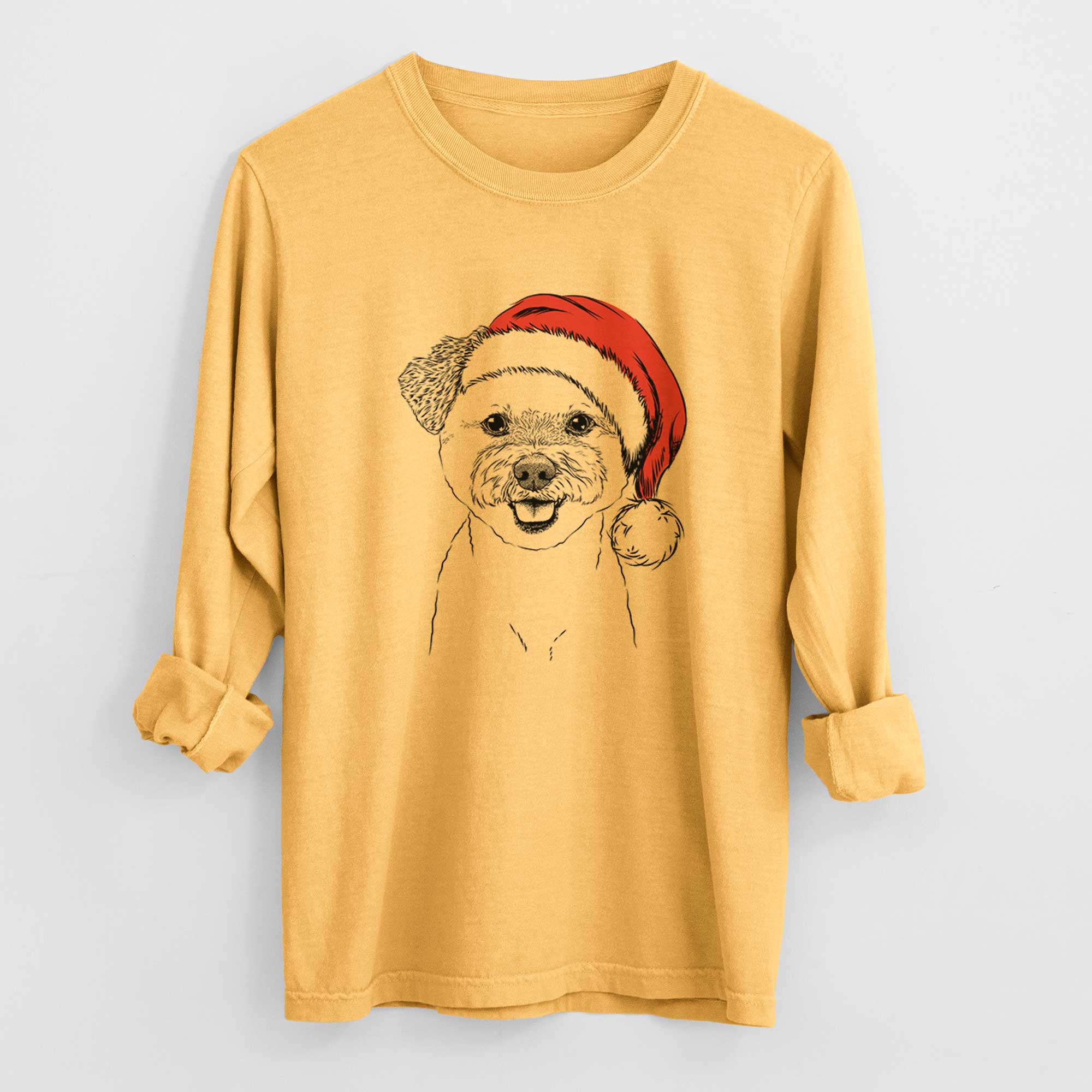 Santa Chippy the Mixed Breed - Heavyweight 100% Cotton Long Sleeve