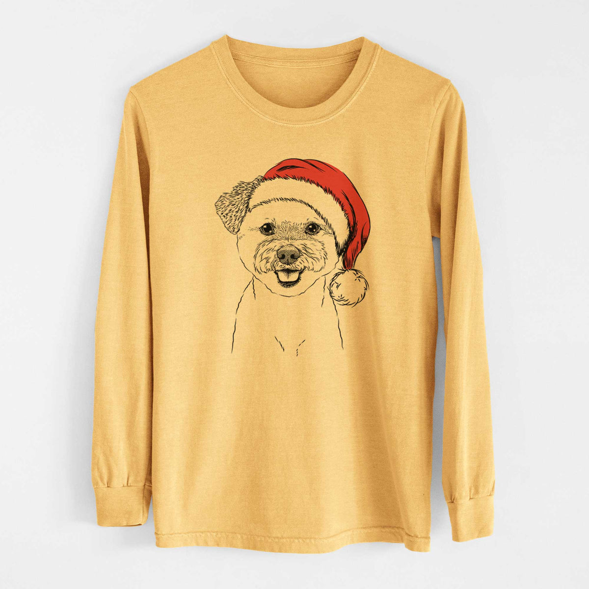 Santa Chippy the Mixed Breed - Heavyweight 100% Cotton Long Sleeve