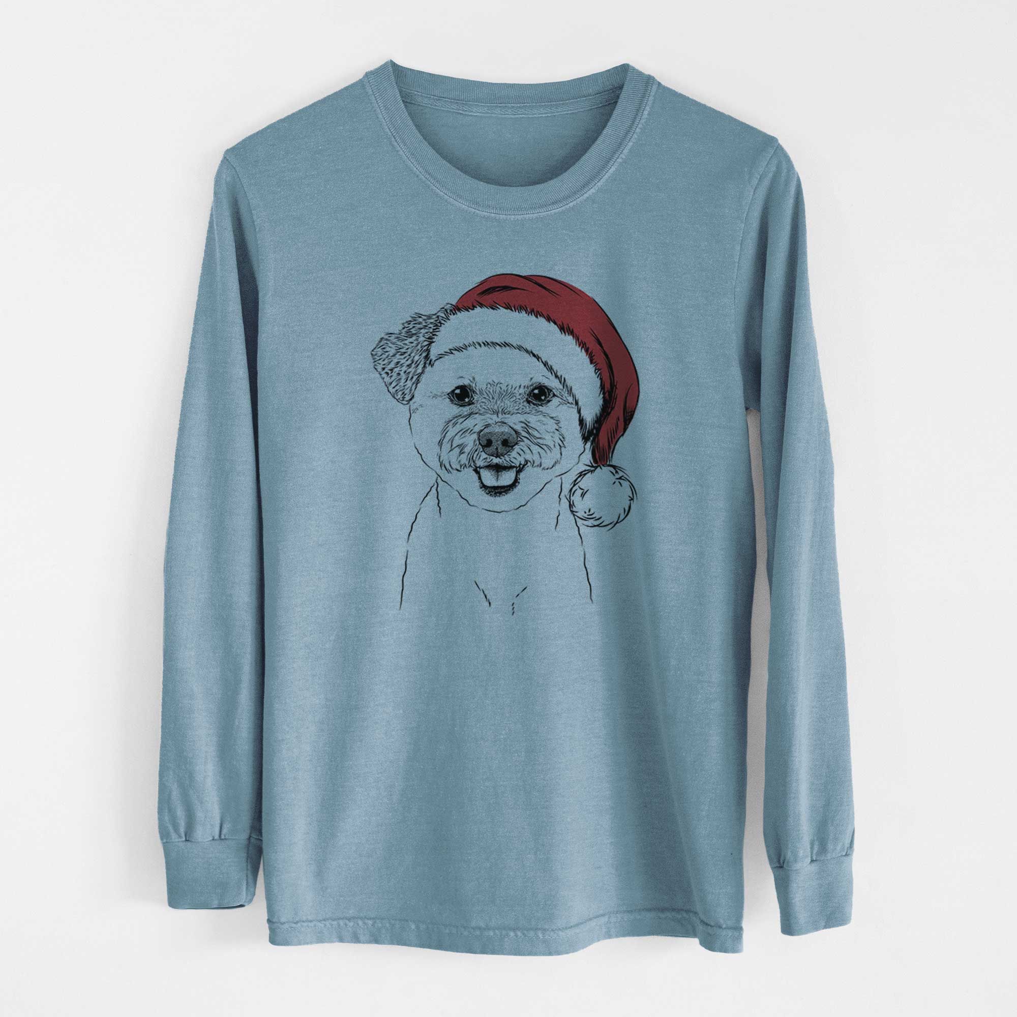 Santa Chippy the Mixed Breed - Heavyweight 100% Cotton Long Sleeve
