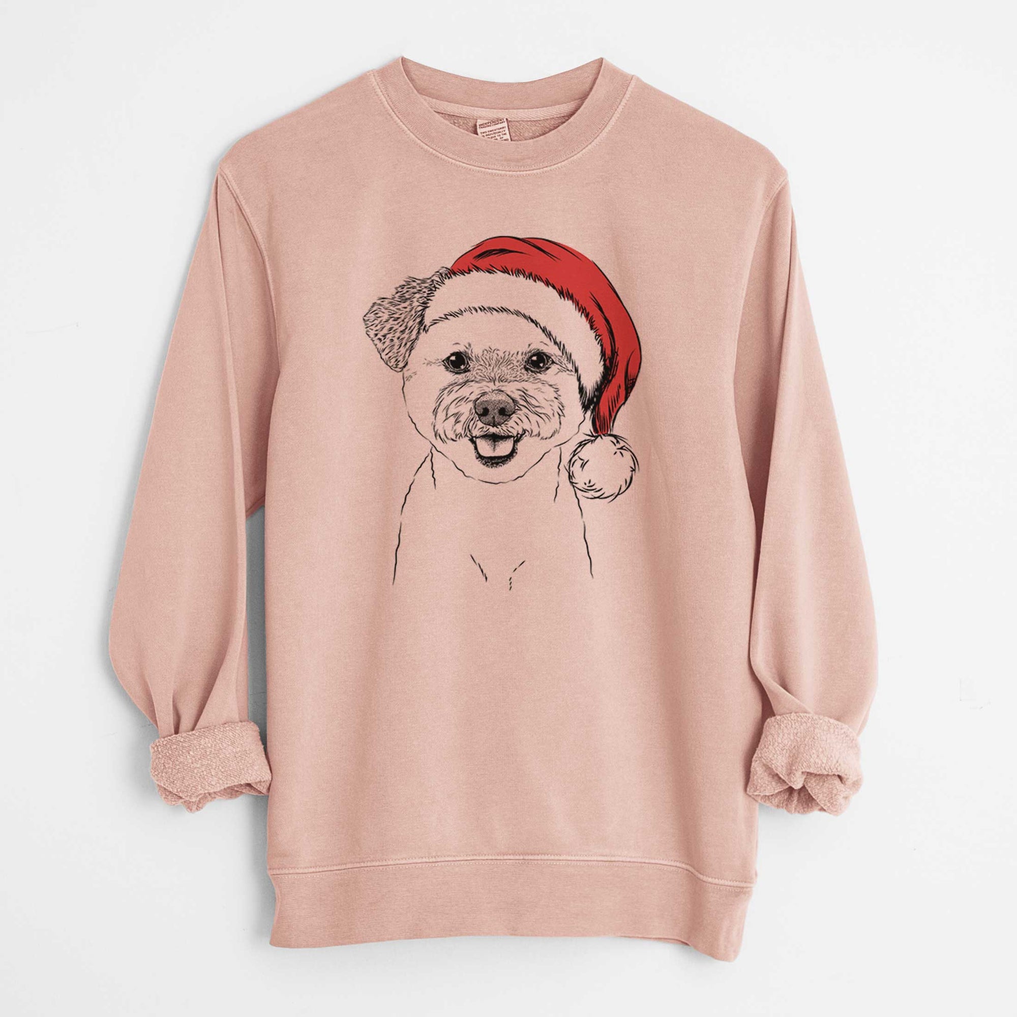 Santa Chippy the Mixed Breed - Unisex Pigment Dyed Crew Sweatshirt