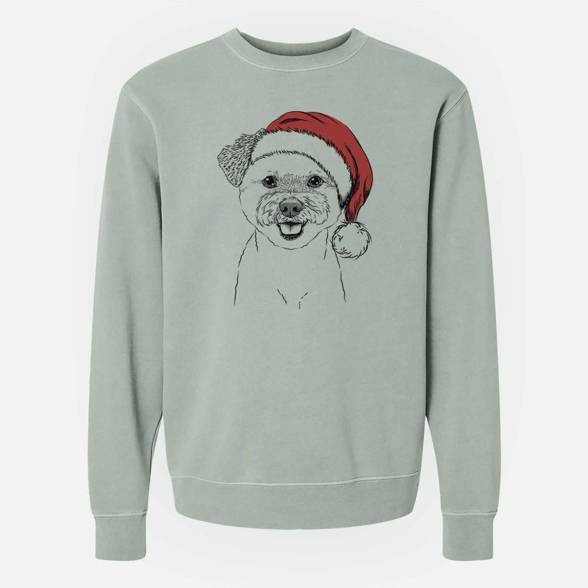 Santa Chippy the Mixed Breed - Unisex Pigment Dyed Crew Sweatshirt