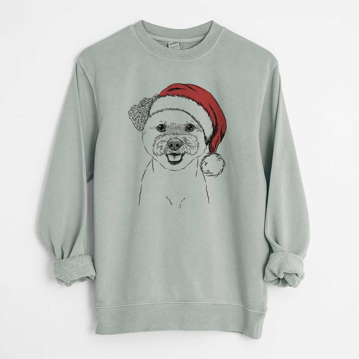Santa Chippy the Mixed Breed - Unisex Pigment Dyed Crew Sweatshirt