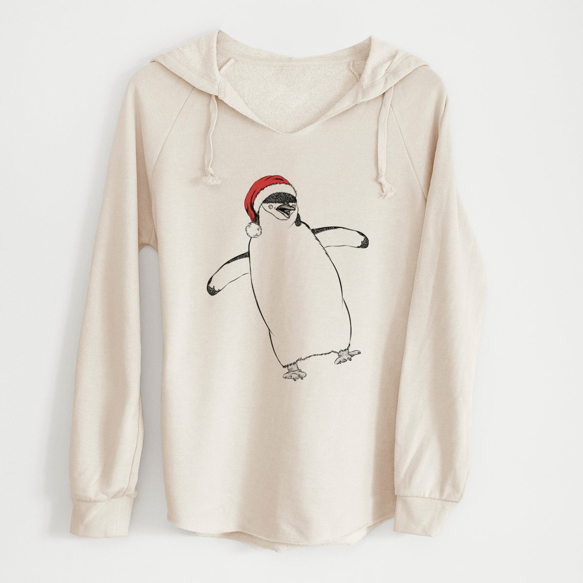 Santa Chive the Chinstrap Penguin - Cali Wave Hooded Sweatshirt