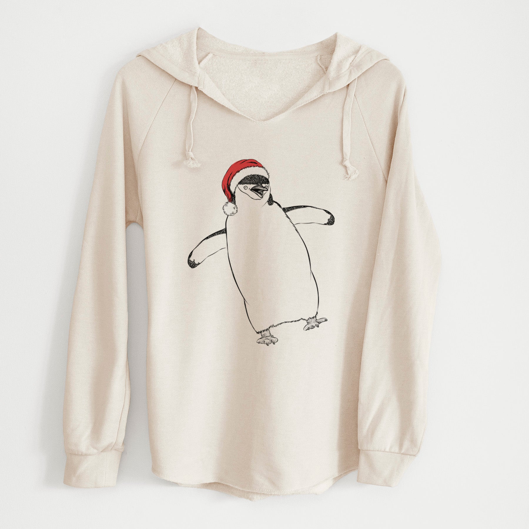 Santa Chive the Chinstrap Penguin - Cali Wave Hooded Sweatshirt