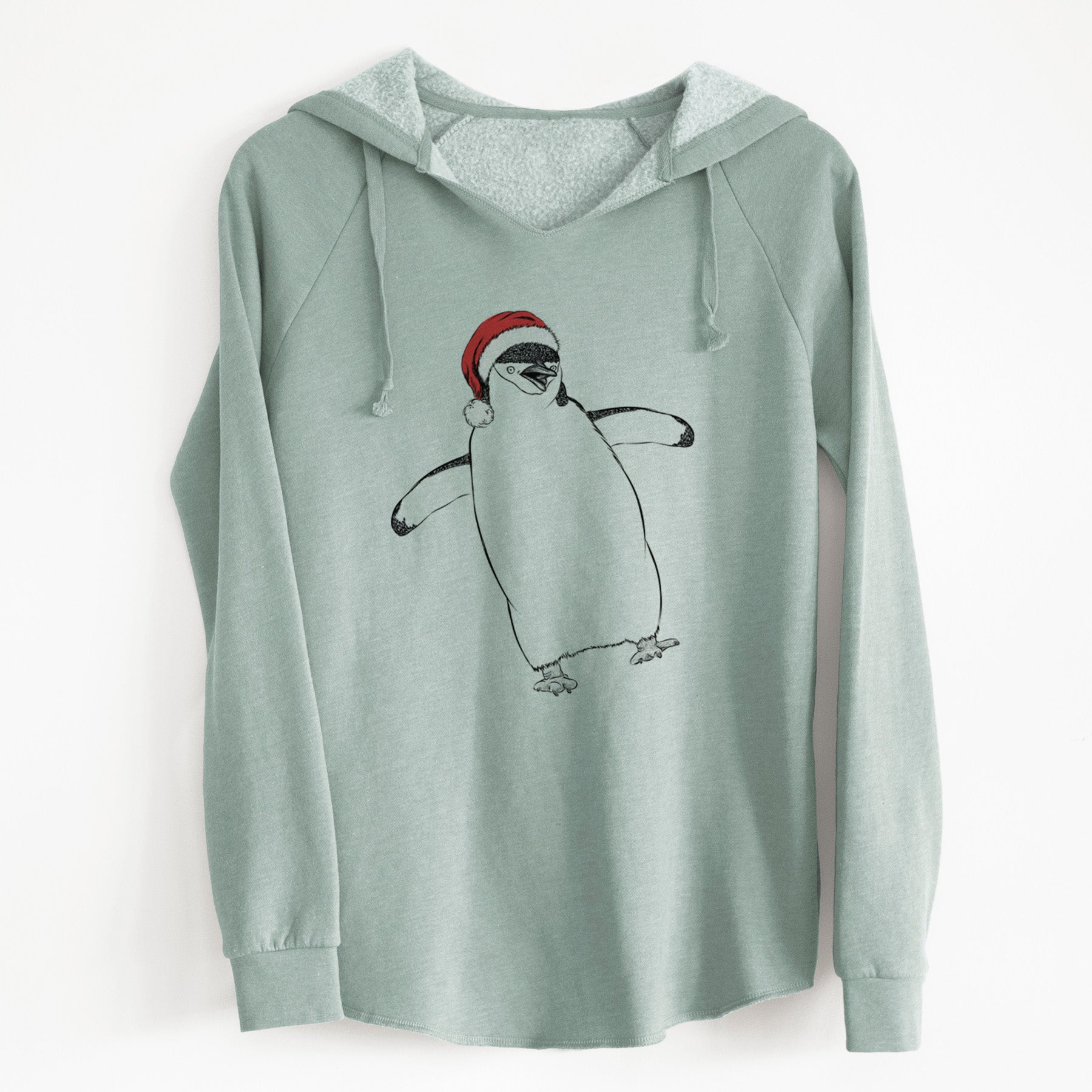 Santa Chive the Chinstrap Penguin - Cali Wave Hooded Sweatshirt