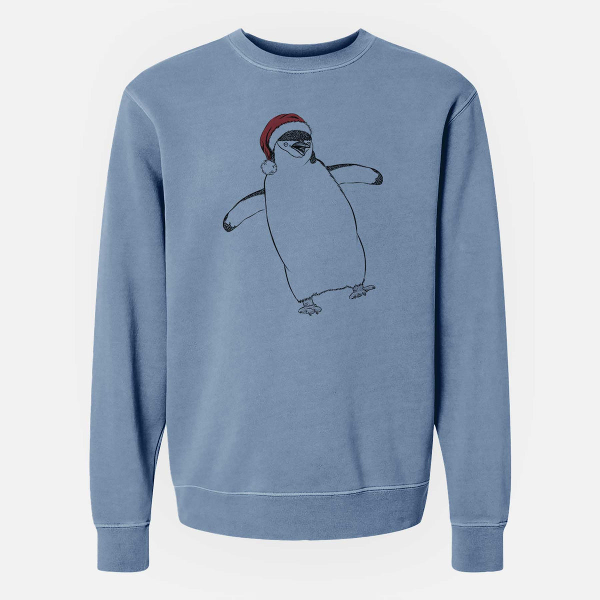 Santa Chive the Chinstrap Penguin - Unisex Pigment Dyed Crew Sweatshirt