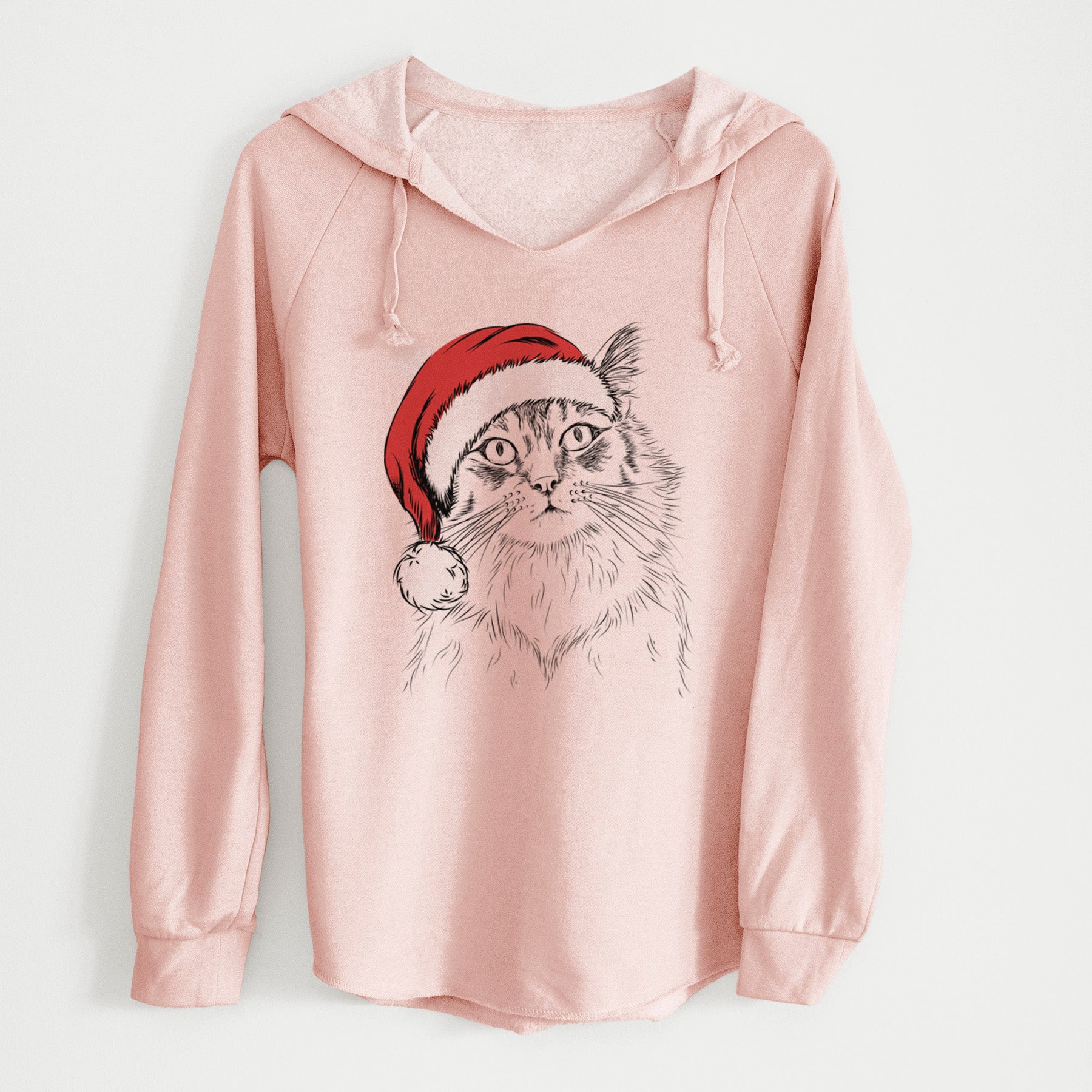 Santa Chloe the Tabby Cat - Cali Wave Hooded Sweatshirt