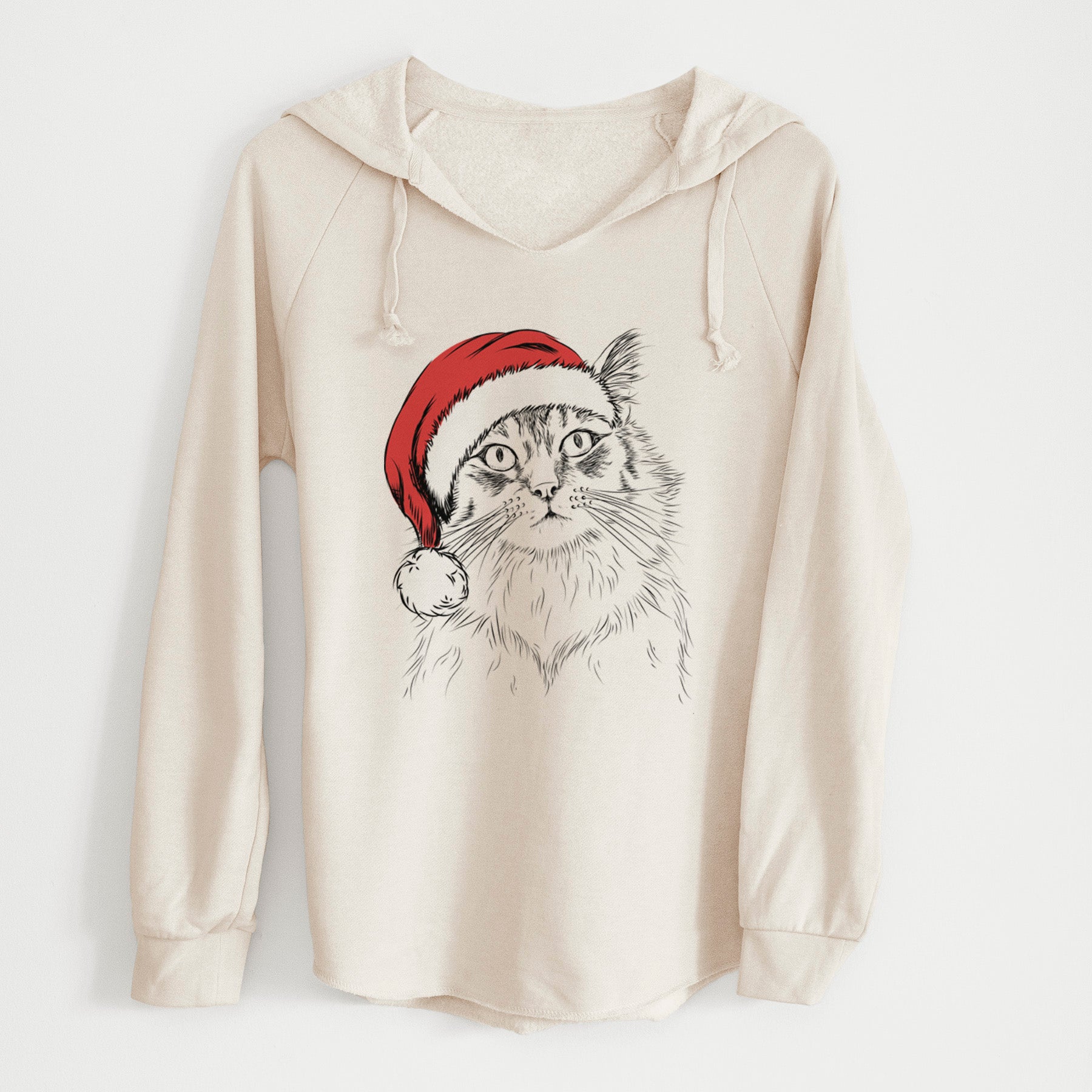 Santa Chloe the Tabby Cat - Cali Wave Hooded Sweatshirt