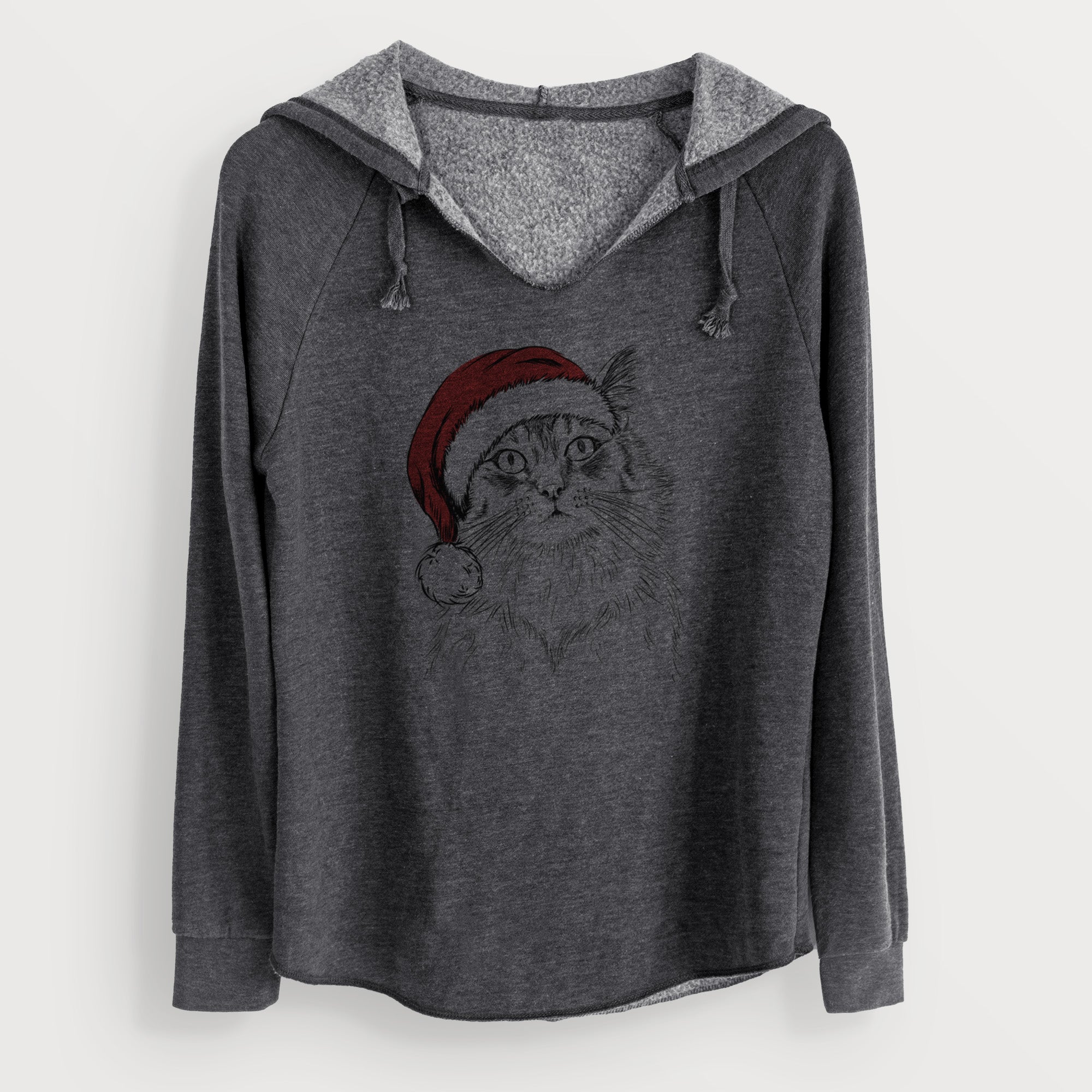 Santa Chloe the Tabby Cat - Cali Wave Hooded Sweatshirt