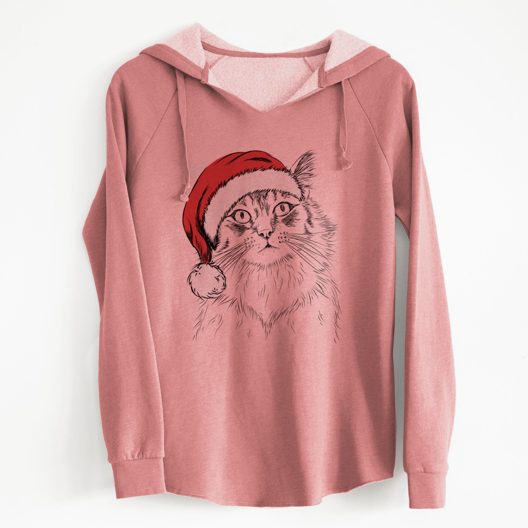 Santa Chloe the Tabby Cat - Cali Wave Hooded Sweatshirt