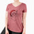 Santa Chloe the Tabby Cat - Women's V-neck Shirt