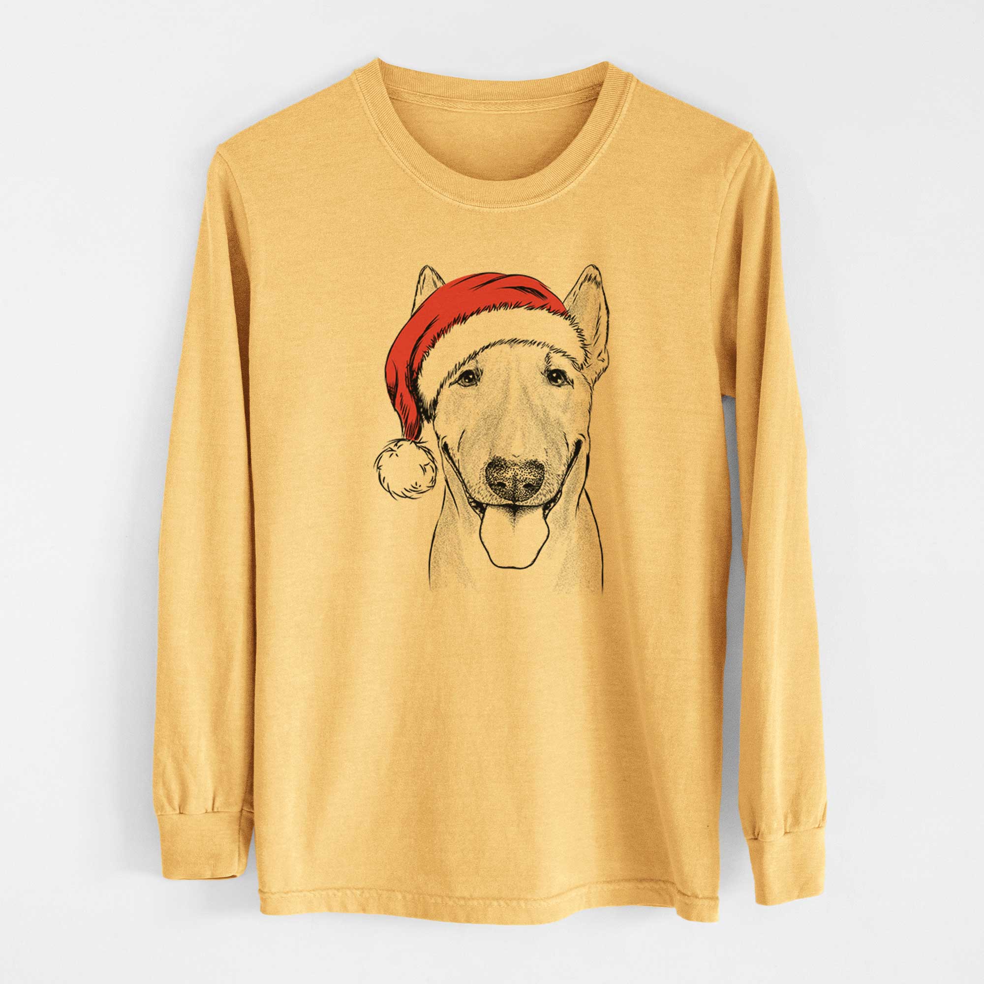 Santa Chloe the Bull Terrier - Heavyweight 100% Cotton Long Sleeve