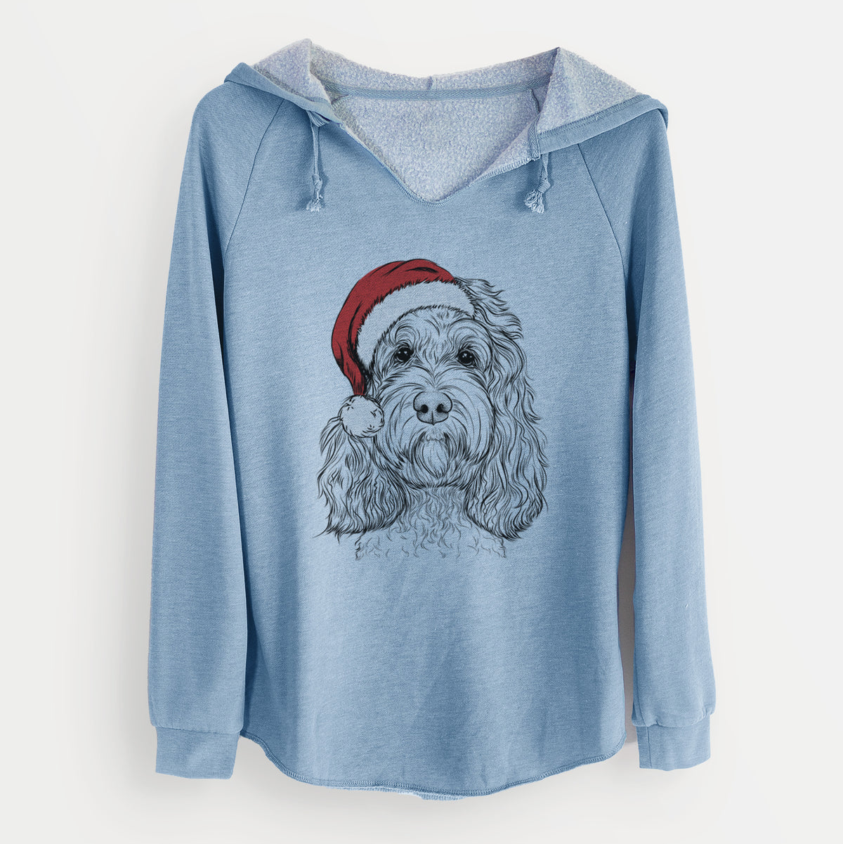 Santa Chloe the Cockapoo - Cali Wave Hooded Sweatshirt