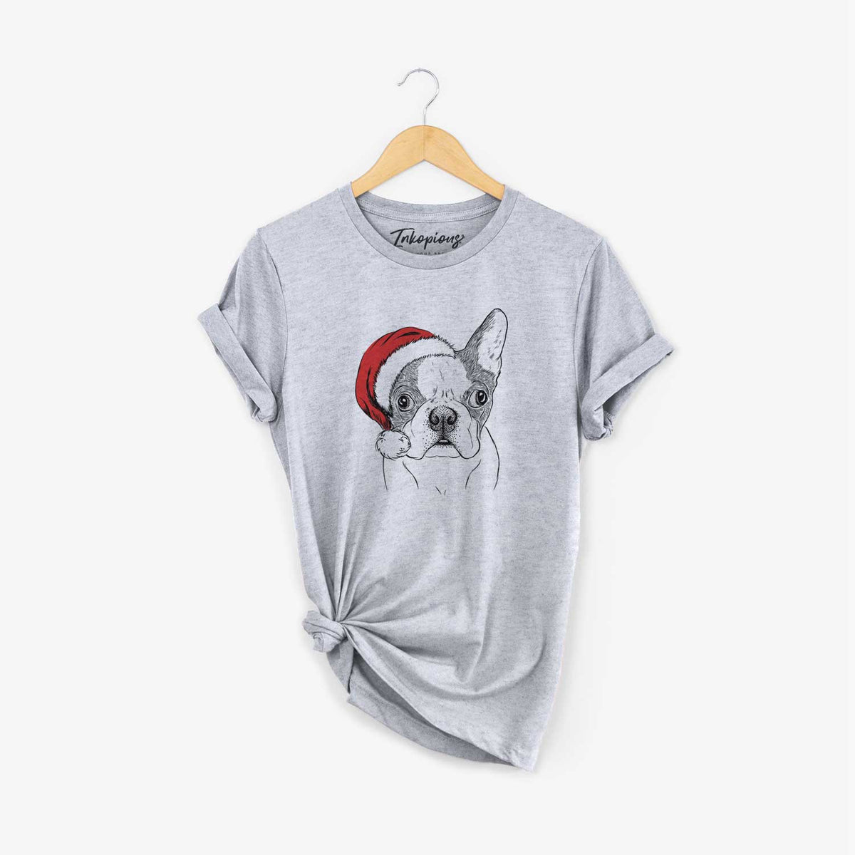 Santa Chocolate Chip the Boston Terrier - Unisex Crewneck