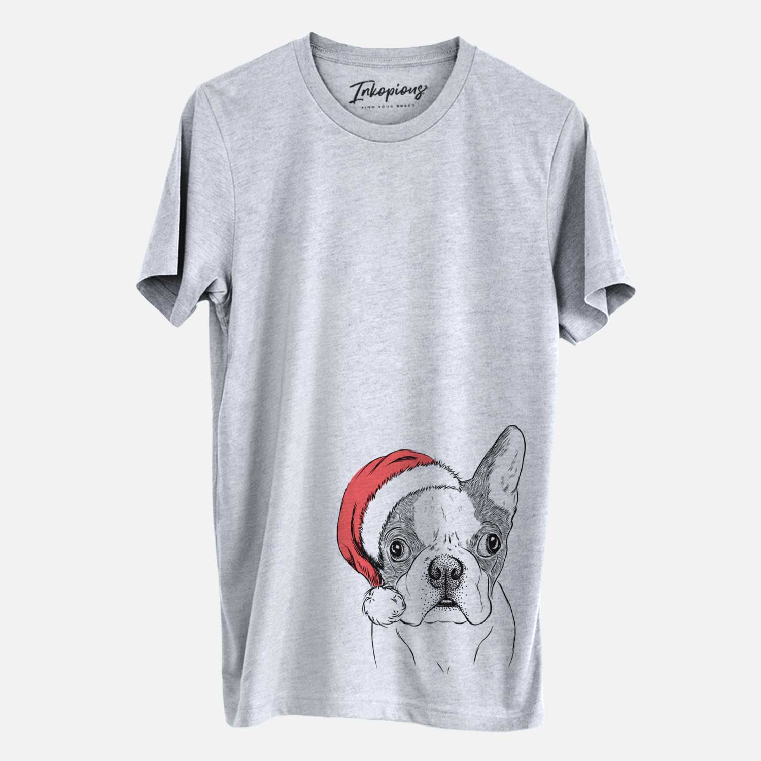 Santa Chocolate Chip the Boston Terrier - Unisex Crewneck