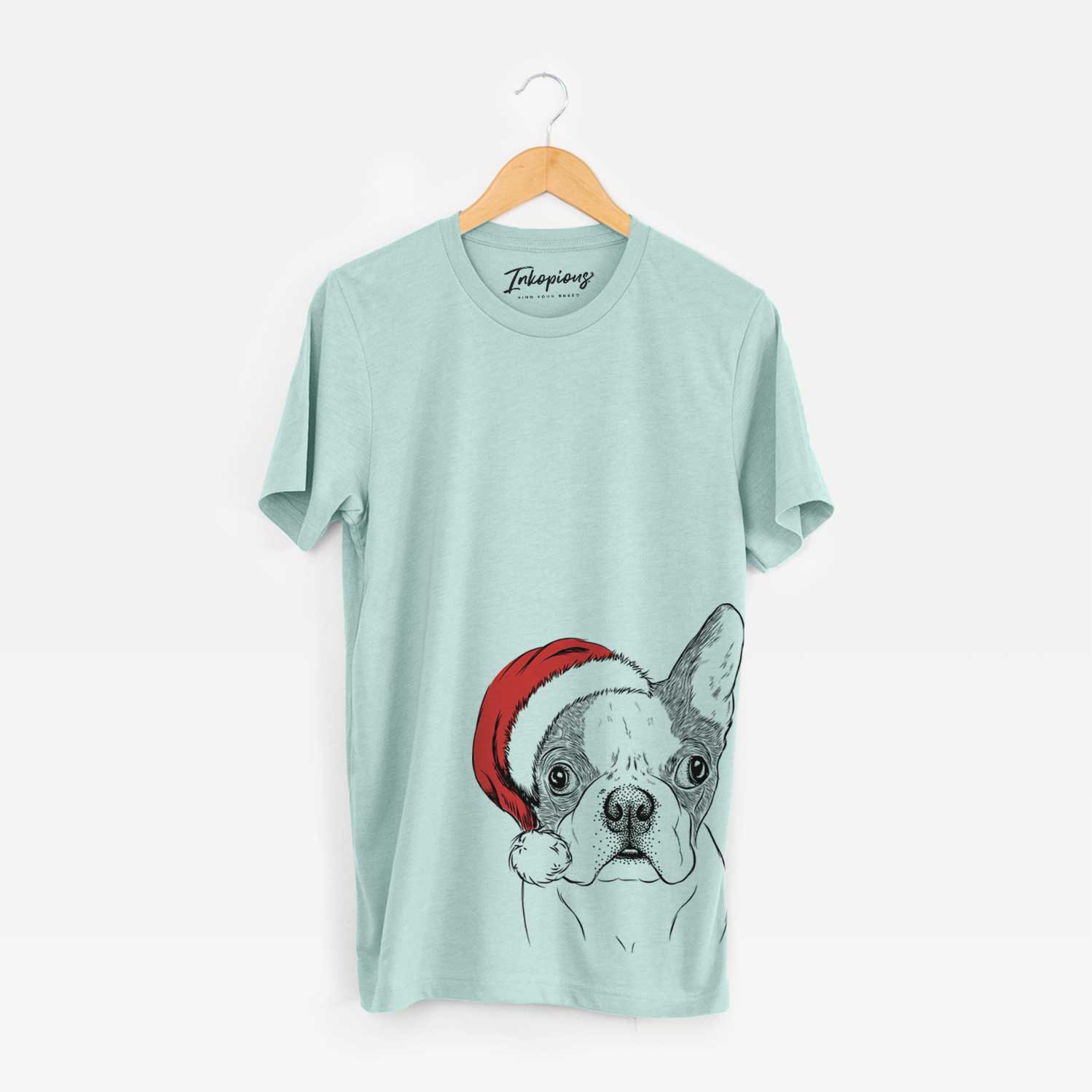 Santa Chocolate Chip the Boston Terrier - Unisex Crewneck