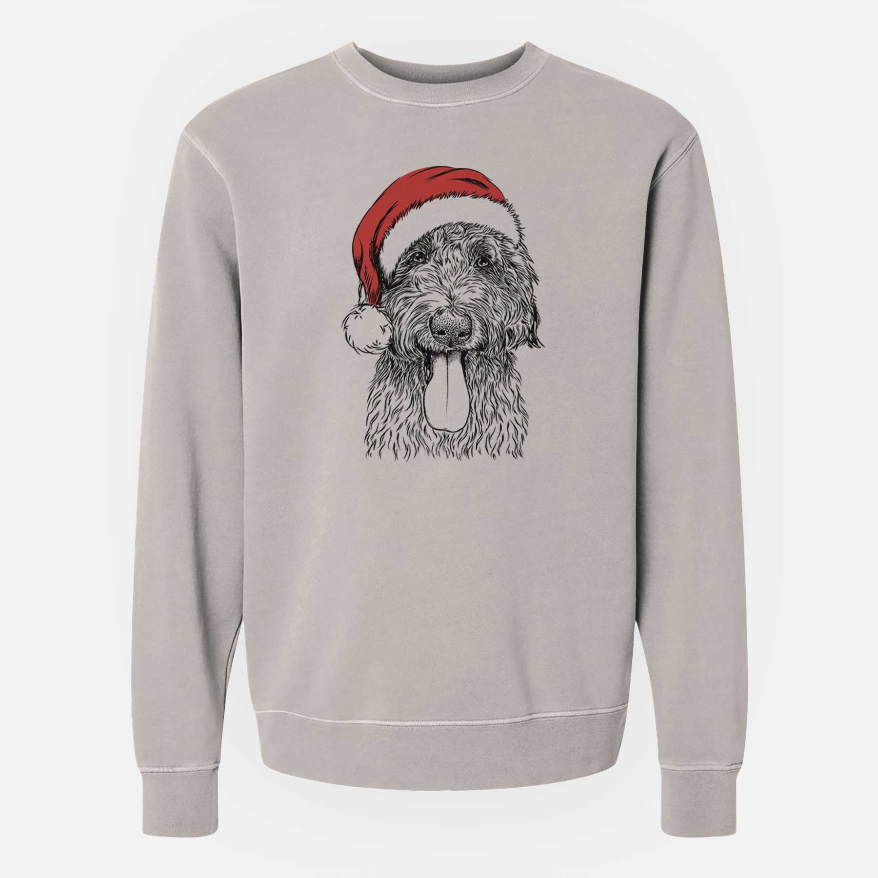 Santa CiCi Paulk the Aussiedoodle - Unisex Pigment Dyed Crew Sweatshirt