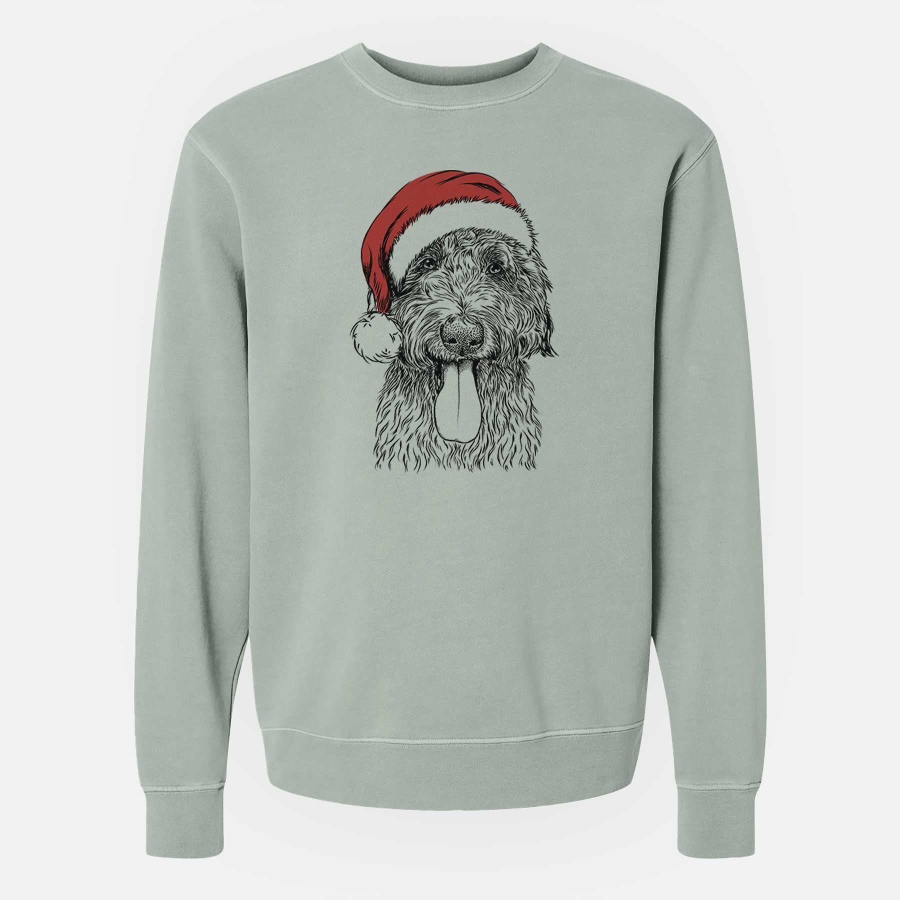 Santa CiCi Paulk the Aussiedoodle - Unisex Pigment Dyed Crew Sweatshirt