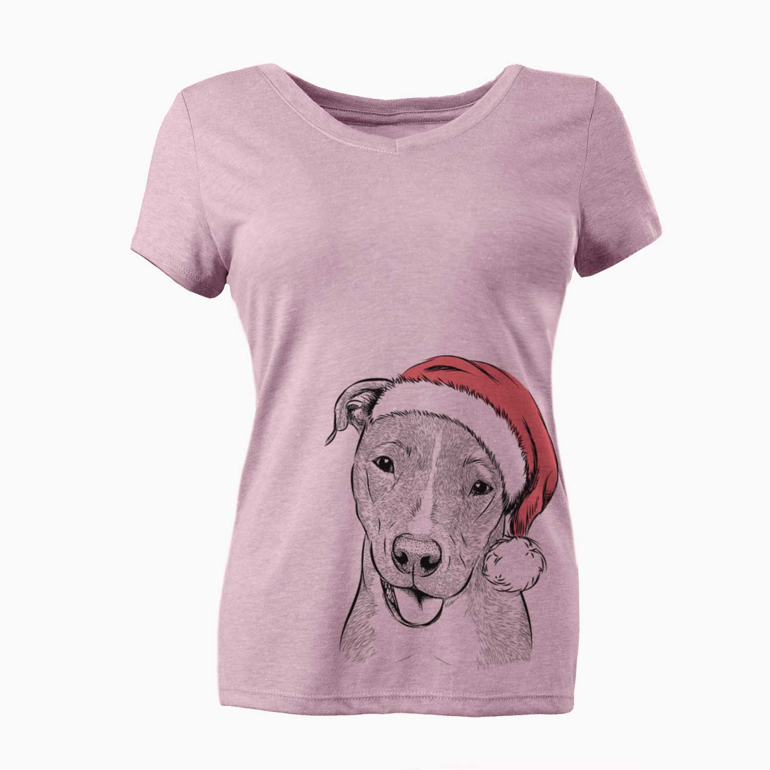 Santa Claiborne the American Staffordshire Terrier - Women's V-neck Shirt