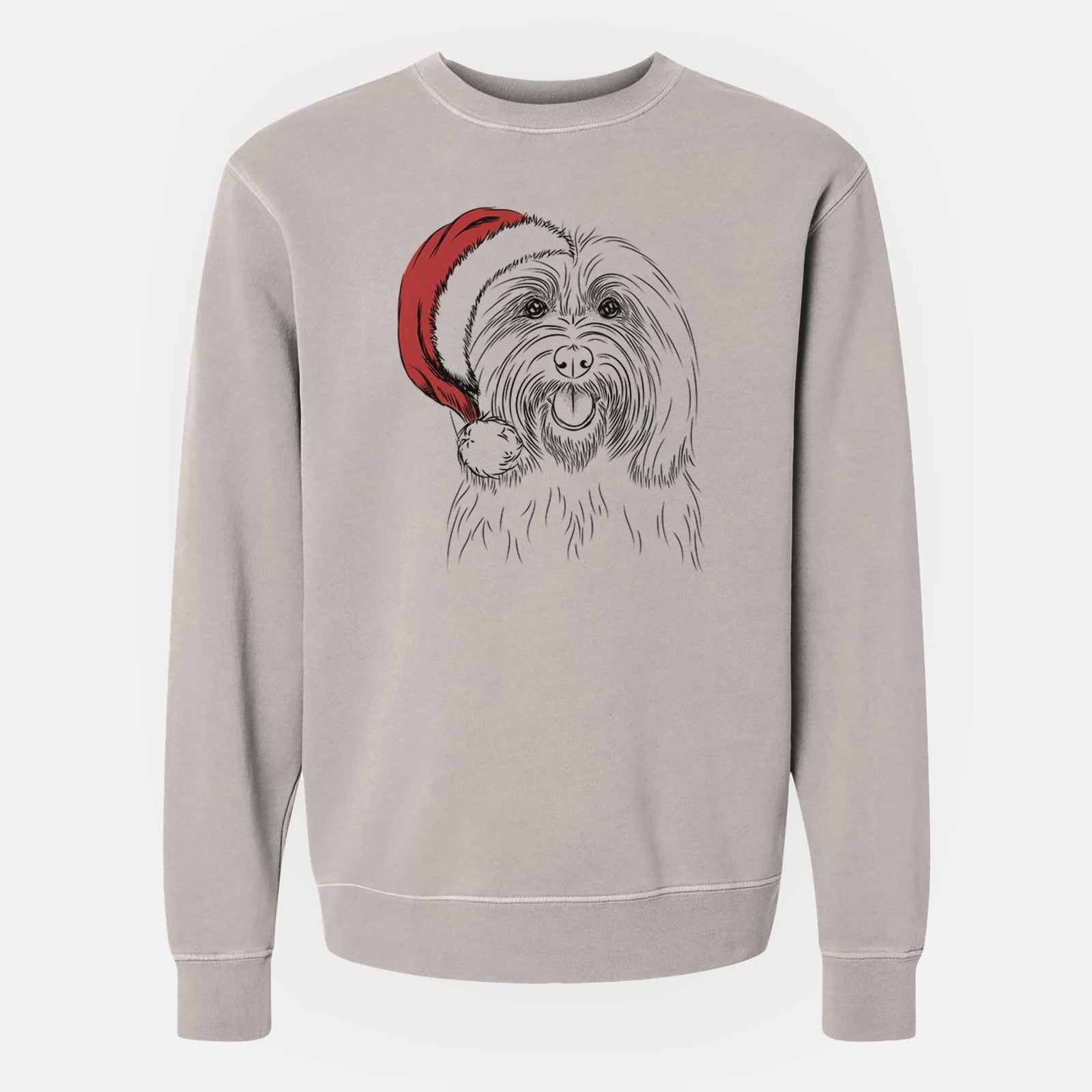 Santa Claude the Coton de Tulear - Unisex Pigment Dyed Crew Sweatshirt
