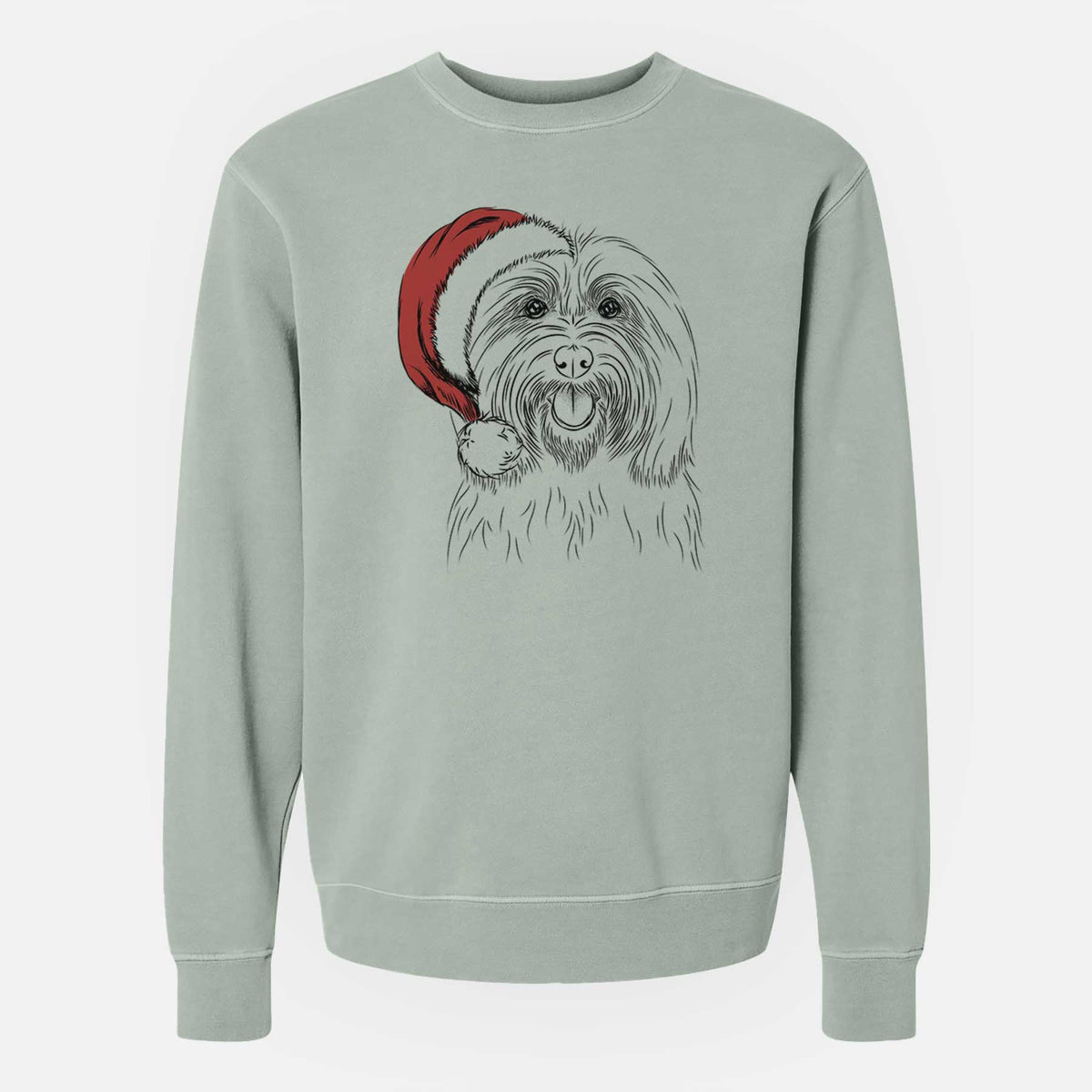 Santa Claude the Coton de Tulear - Unisex Pigment Dyed Crew Sweatshirt