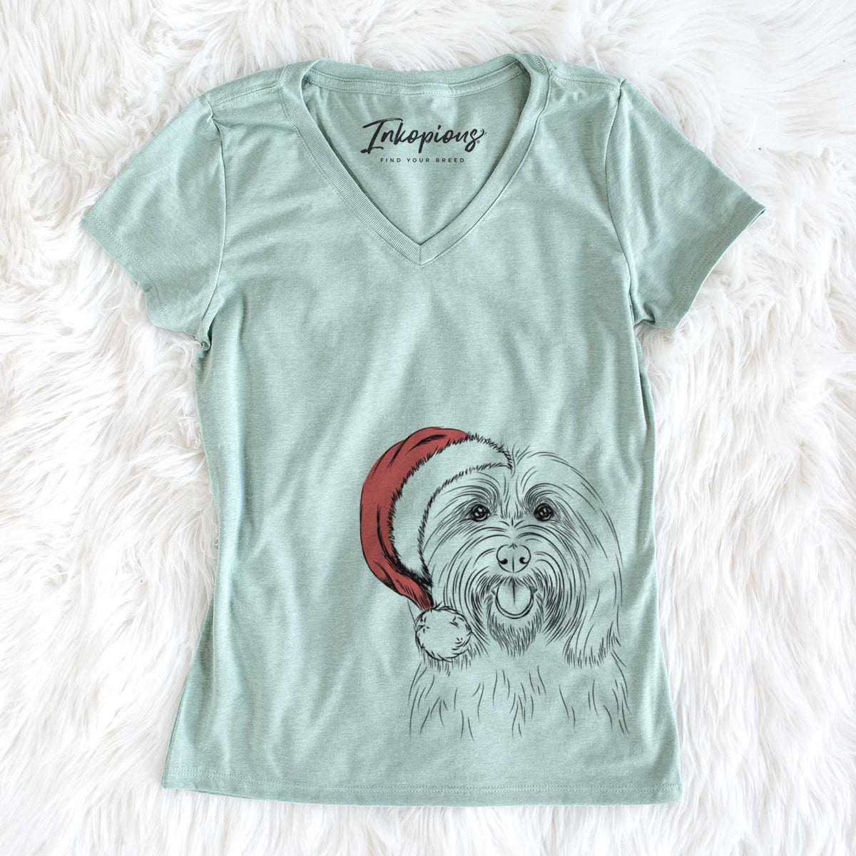 Santa Claude the Coton de Tulear - Women's V-neck Shirt