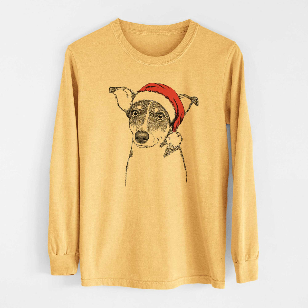 Santa Cleo the Terrier Mix - Heavyweight 100% Cotton Long Sleeve