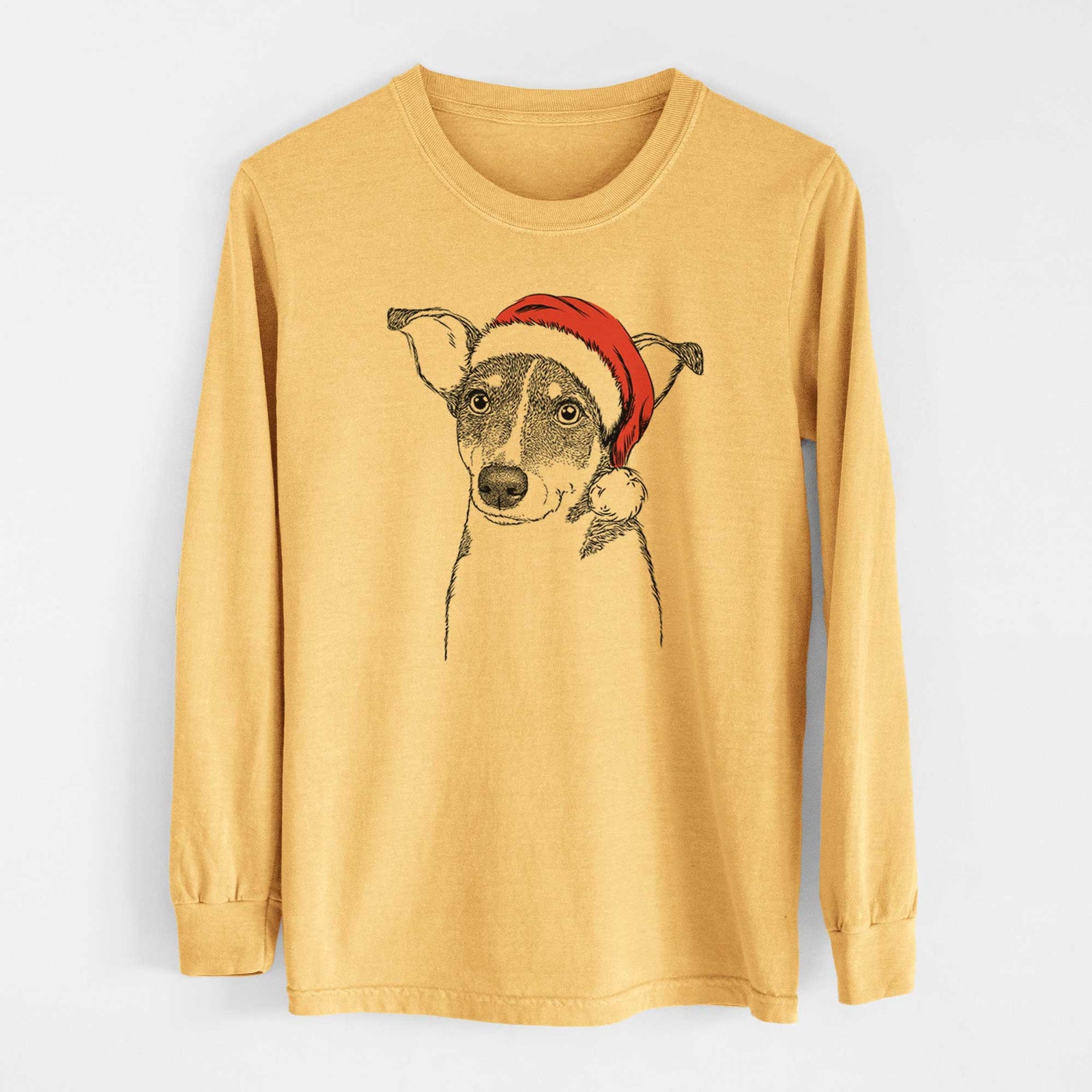 Santa Cleo the Terrier Mix - Heavyweight 100% Cotton Long Sleeve