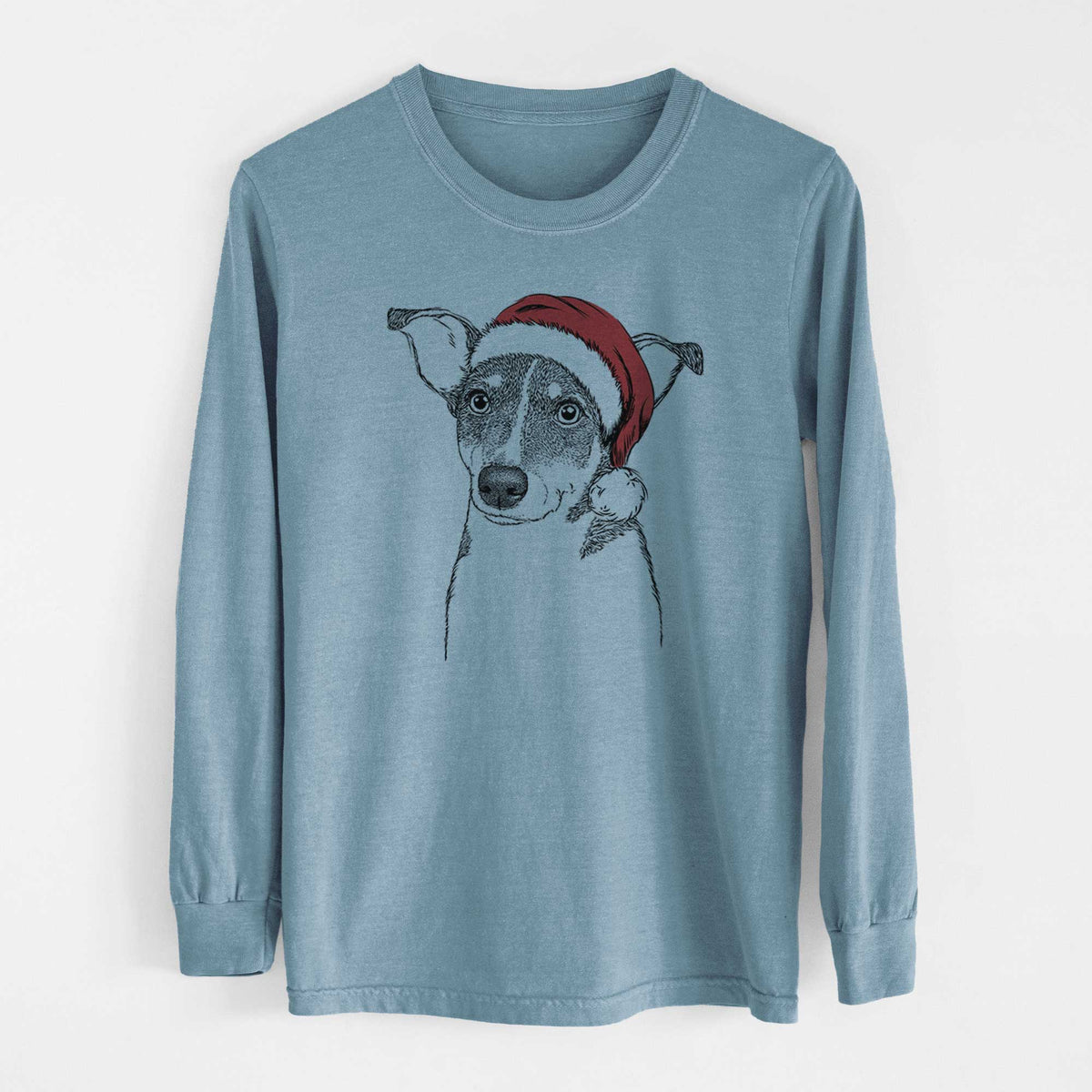 Santa Cleo the Terrier Mix - Heavyweight 100% Cotton Long Sleeve