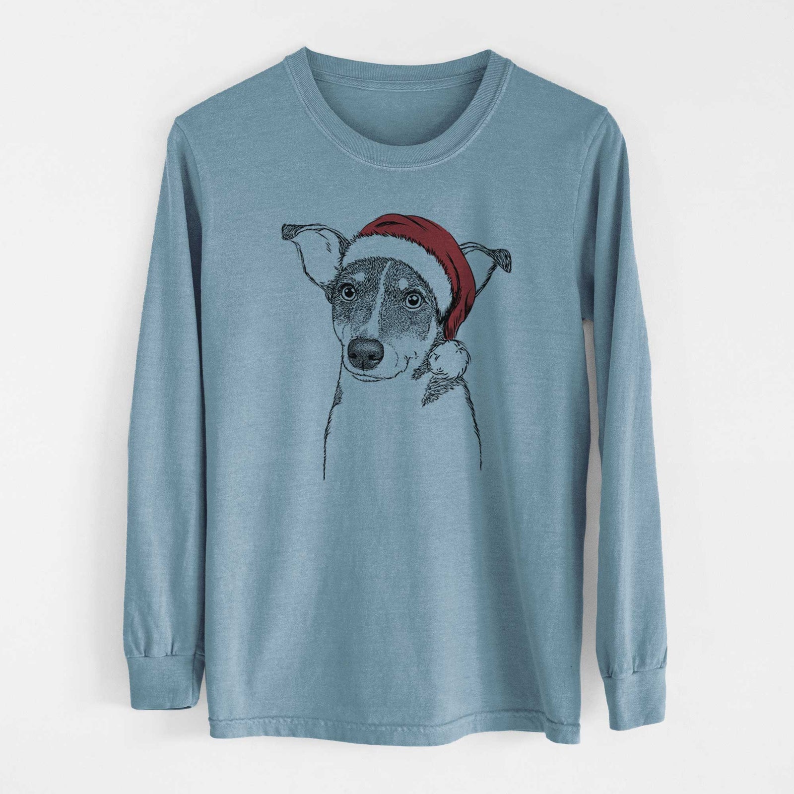 Santa Cleo the Terrier Mix - Heavyweight 100% Cotton Long Sleeve