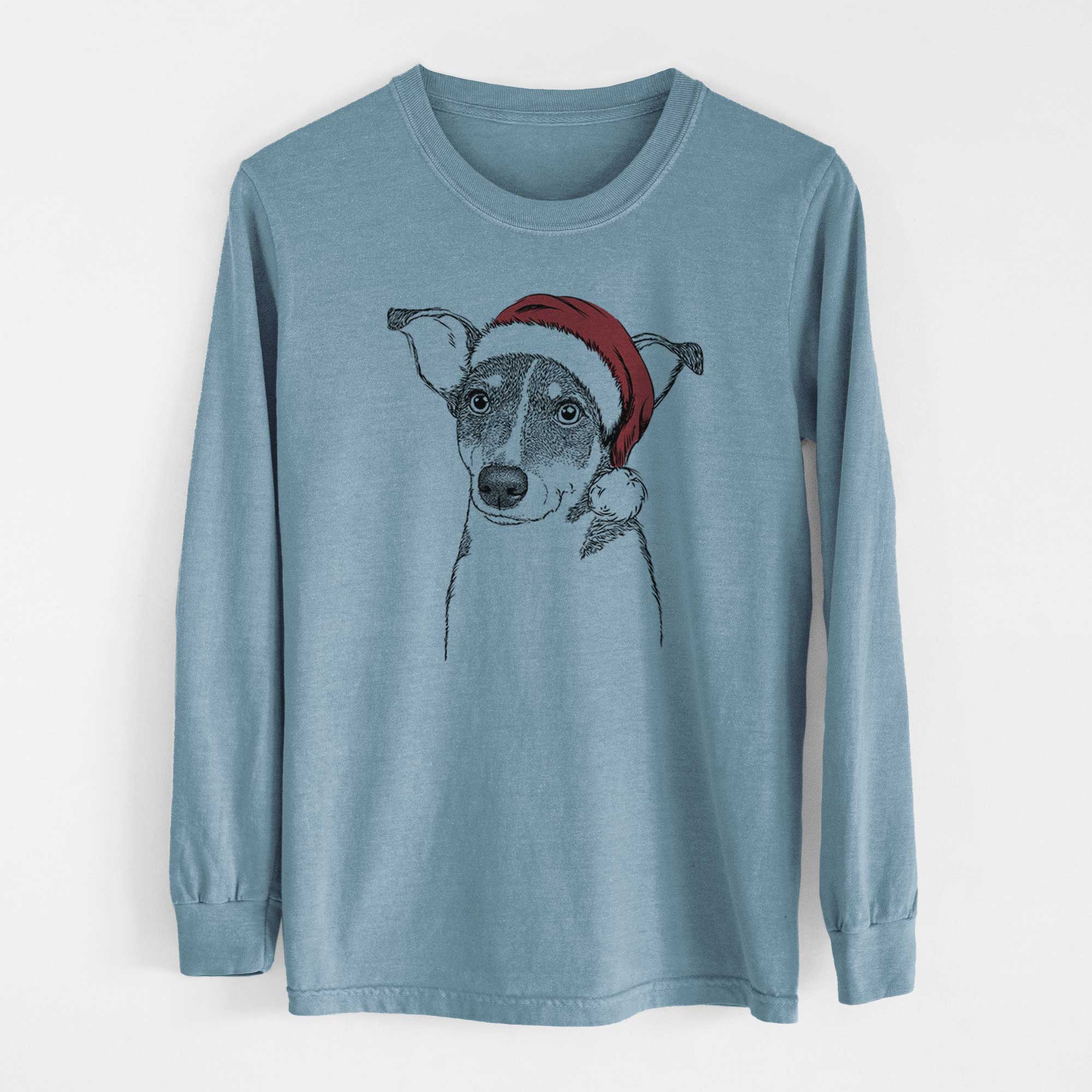 Santa Cleo the Terrier Mix - Heavyweight 100% Cotton Long Sleeve