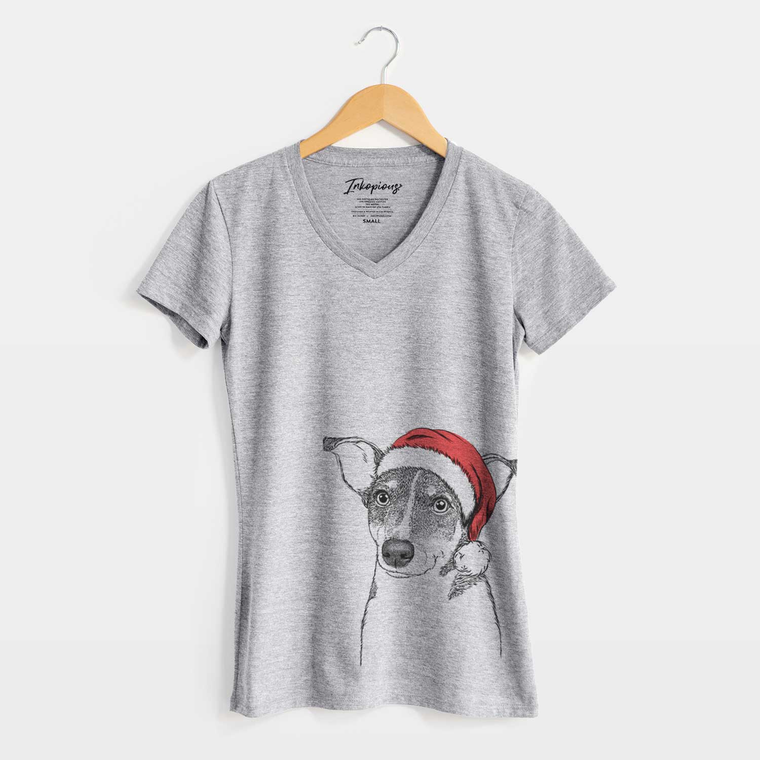 Santa Cleo the Terrier Mix - Women's V-neck Shirt