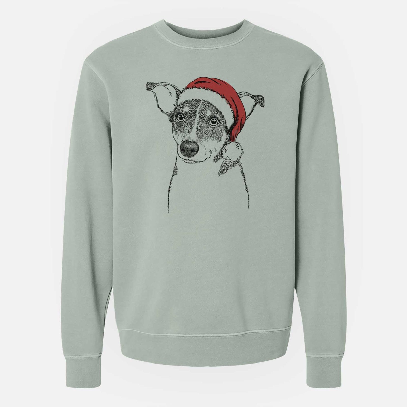 Santa Cleo the Terrier Mix - Unisex Pigment Dyed Crew Sweatshirt