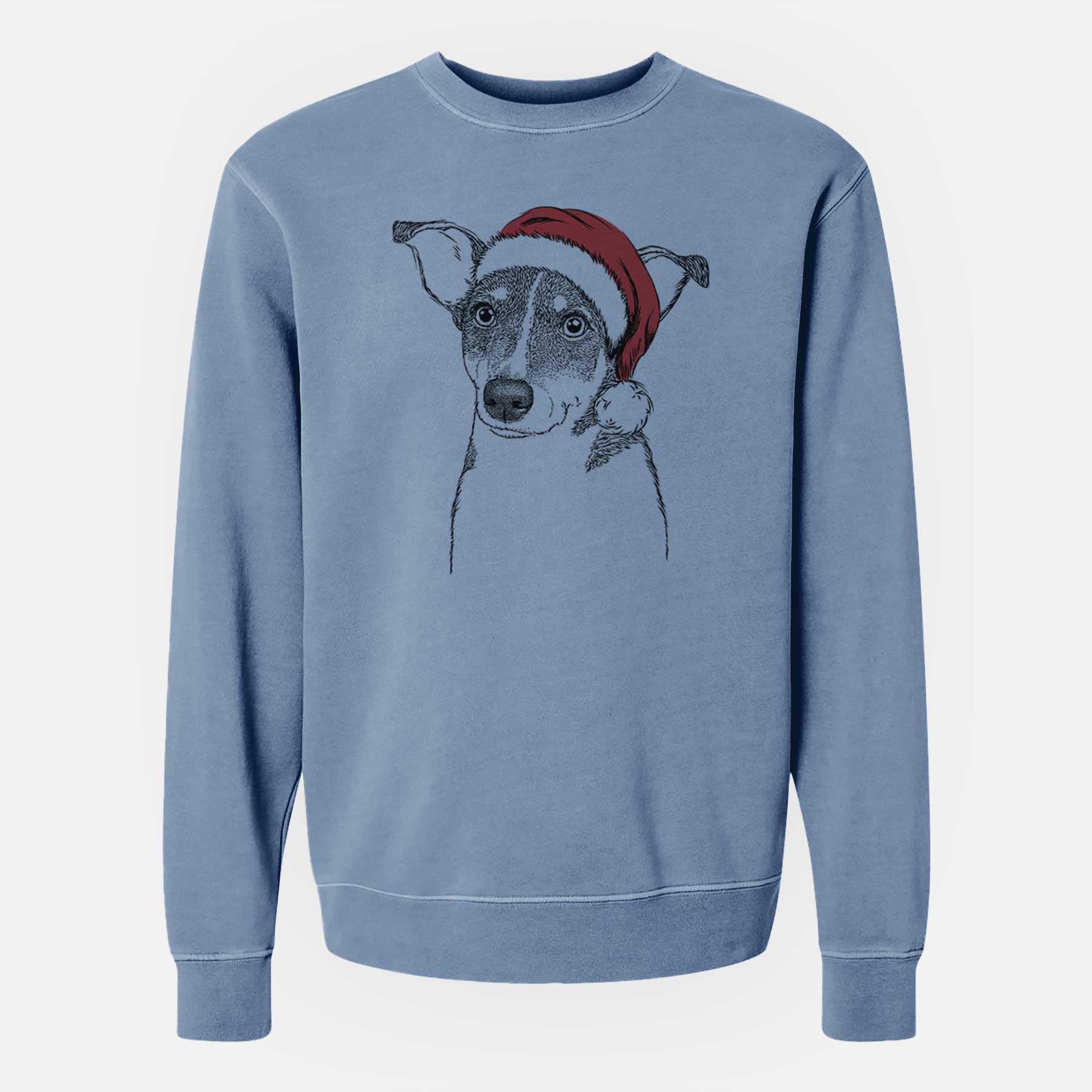 Santa Cleo the Terrier Mix - Unisex Pigment Dyed Crew Sweatshirt