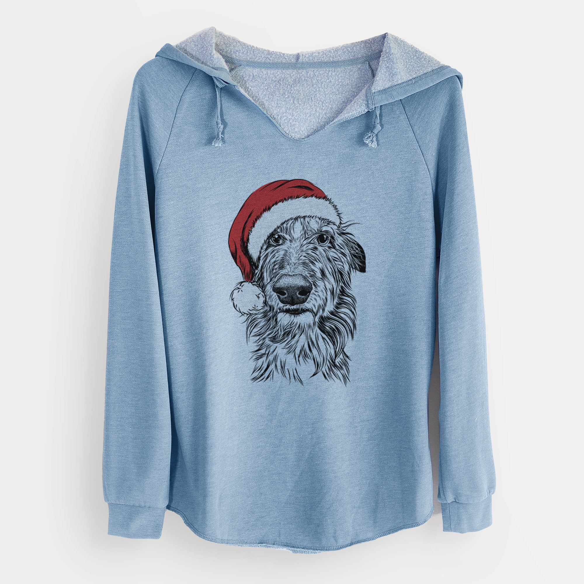 Santa Cleod the Scottish Deerhound - Cali Wave Hooded Sweatshirt