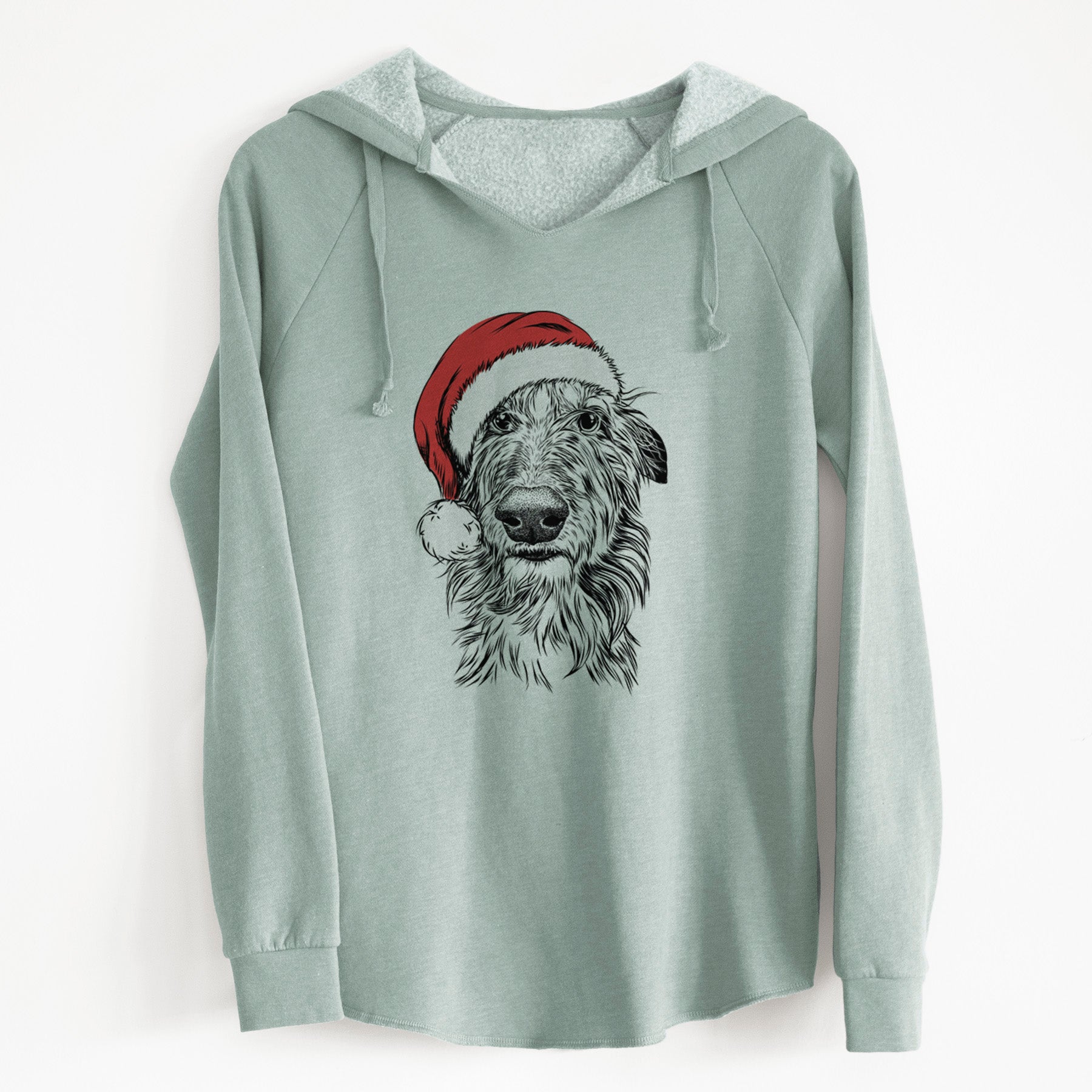 Santa Cleod the Scottish Deerhound - Cali Wave Hooded Sweatshirt