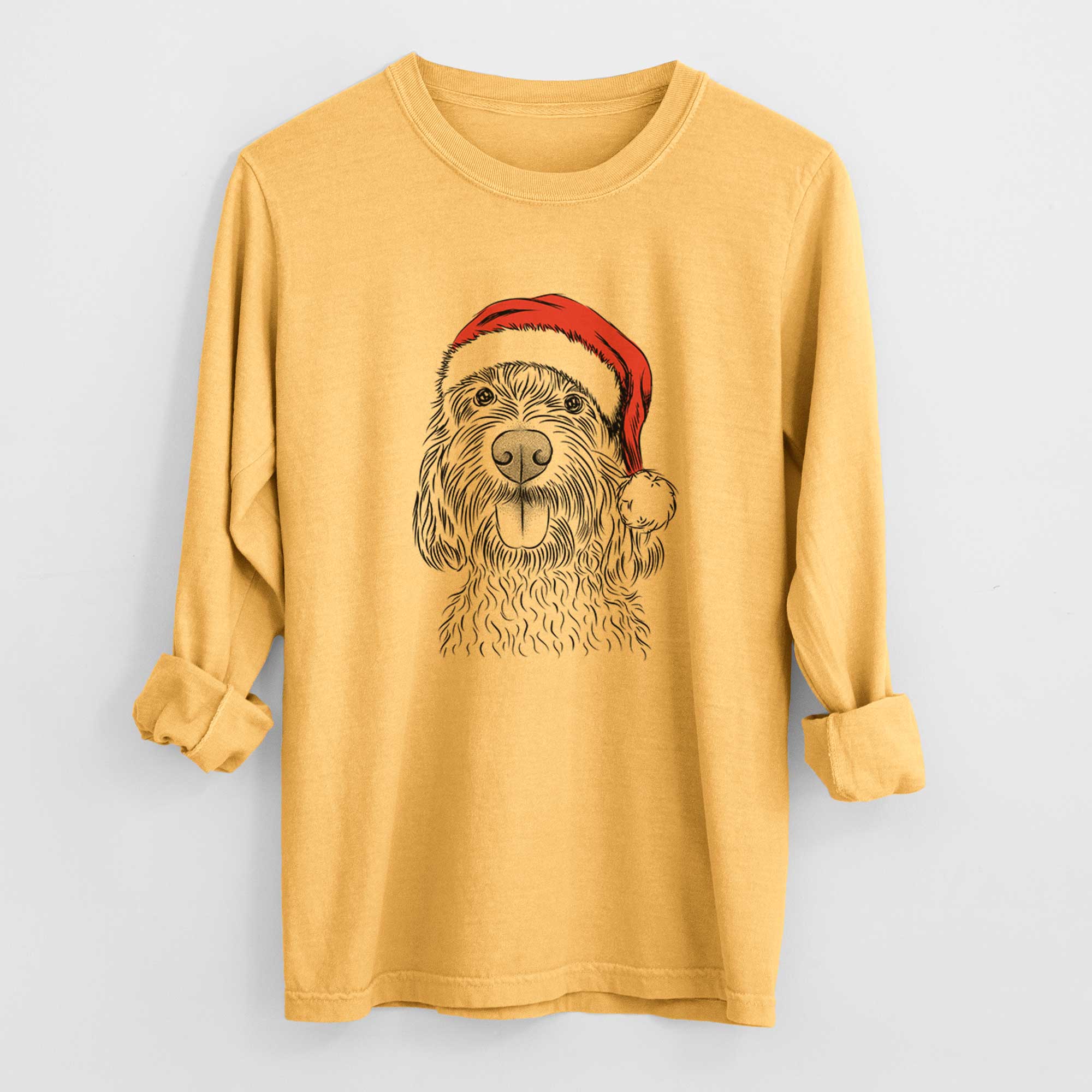 Santa Clover the Cockapoo - Heavyweight 100% Cotton Long Sleeve