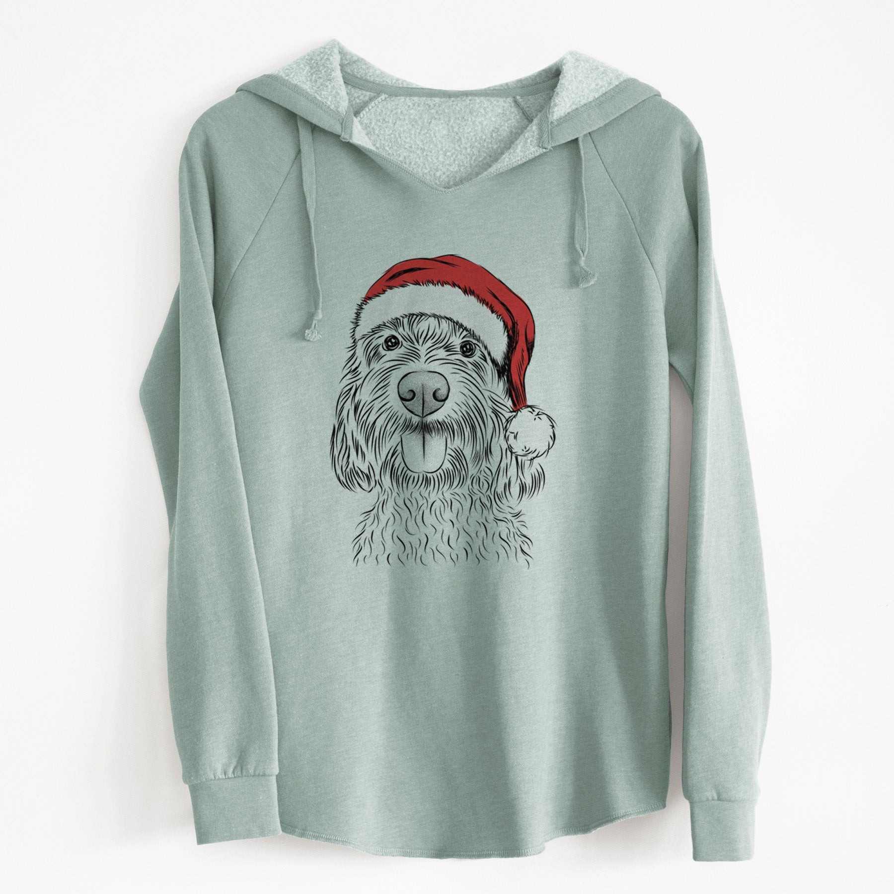 Santa Clover the Cockapoo - Cali Wave Hooded Sweatshirt