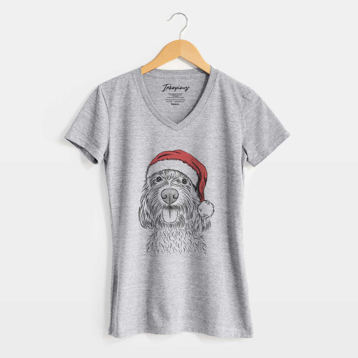 Santa Clover the Cockapoo - Women's V-neck Shirt