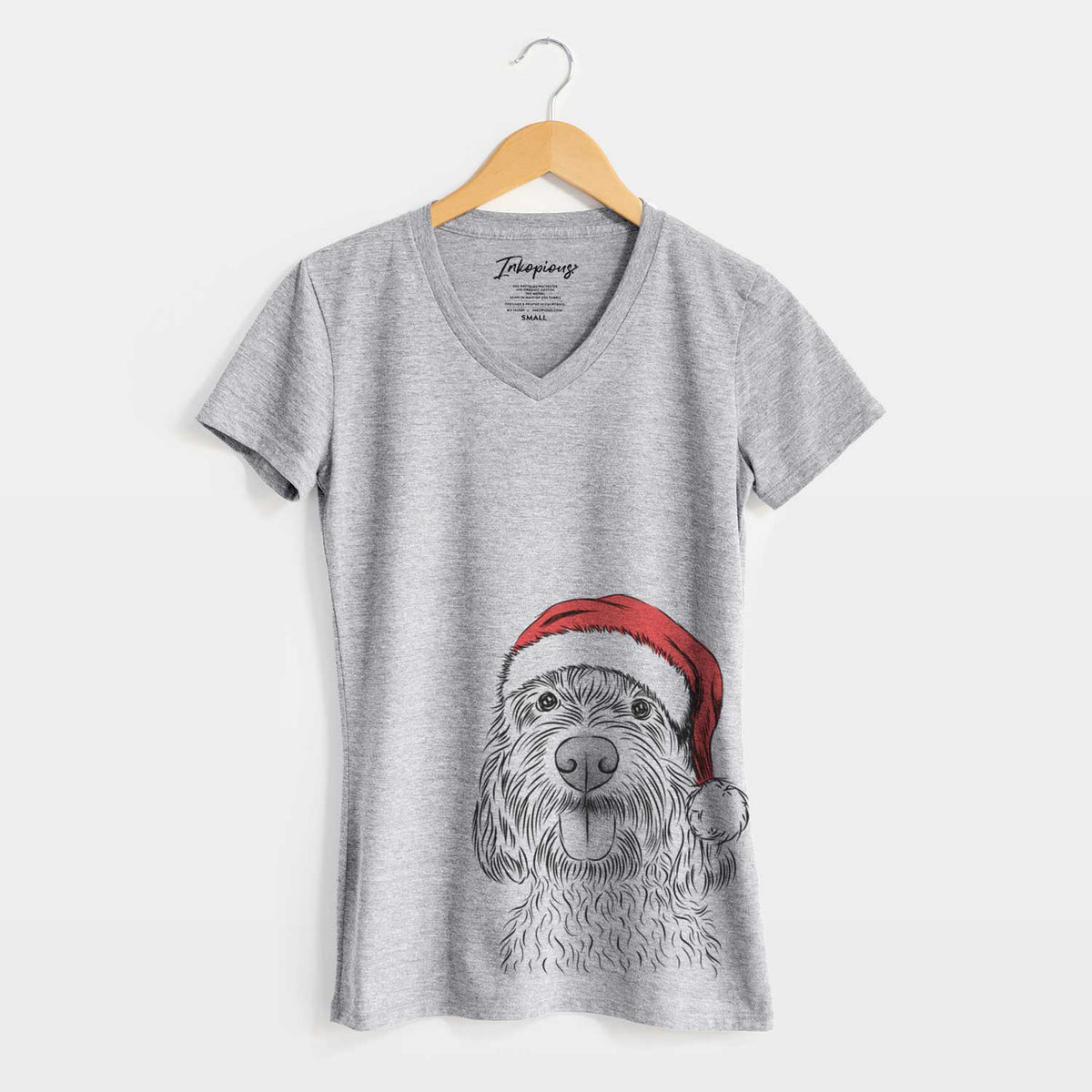 Santa Clover the Cockapoo - Women's V-neck Shirt