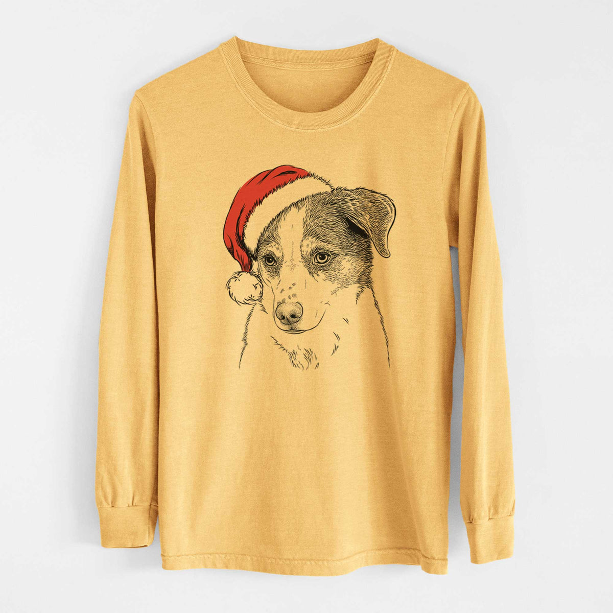 Santa Coco the Beagle Mix - Heavyweight 100% Cotton Long Sleeve