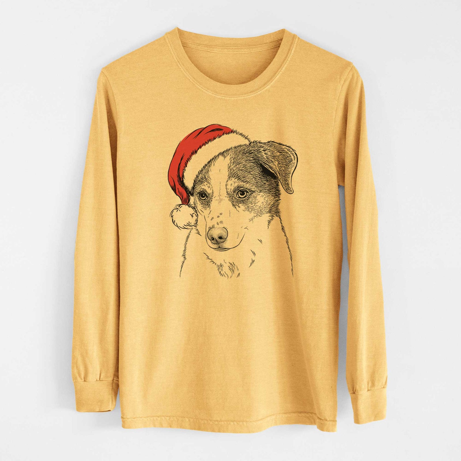 Santa Coco the Beagle Mix - Heavyweight 100% Cotton Long Sleeve