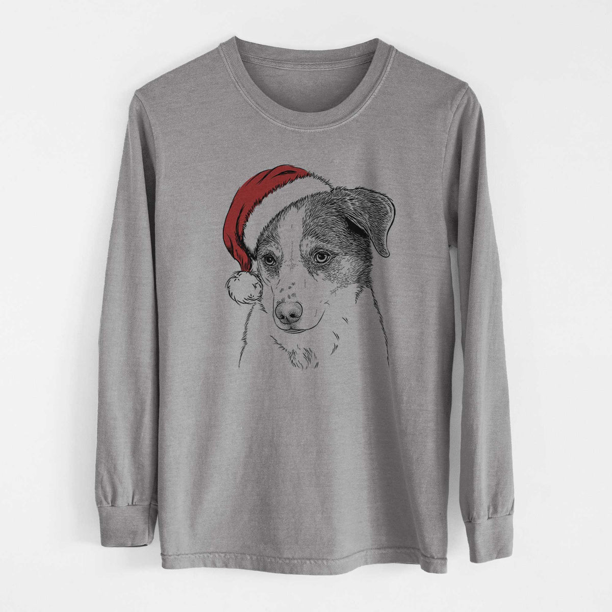 Santa Coco the Beagle Mix - Heavyweight 100% Cotton Long Sleeve