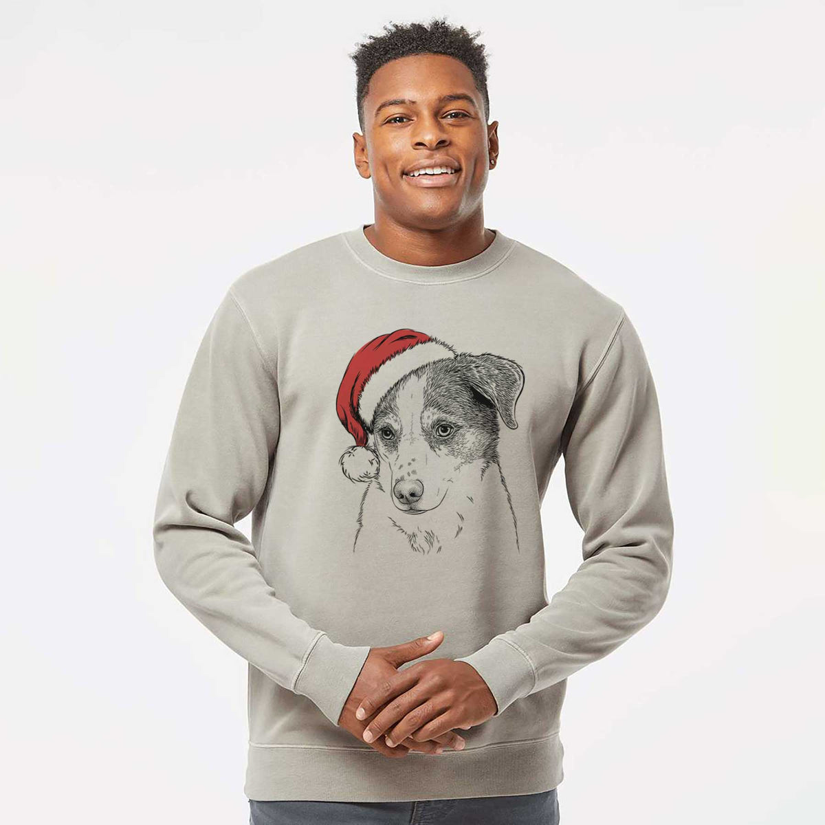 Santa Coco the Beagle Mix - Unisex Pigment Dyed Crew Sweatshirt