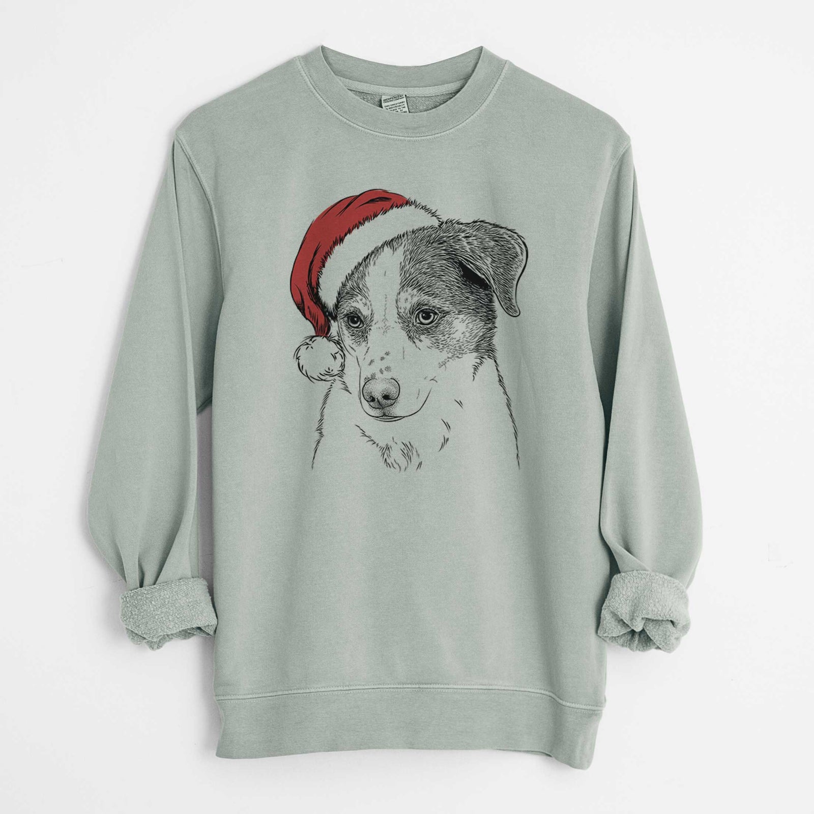 Santa Coco the Beagle Mix - Unisex Pigment Dyed Crew Sweatshirt