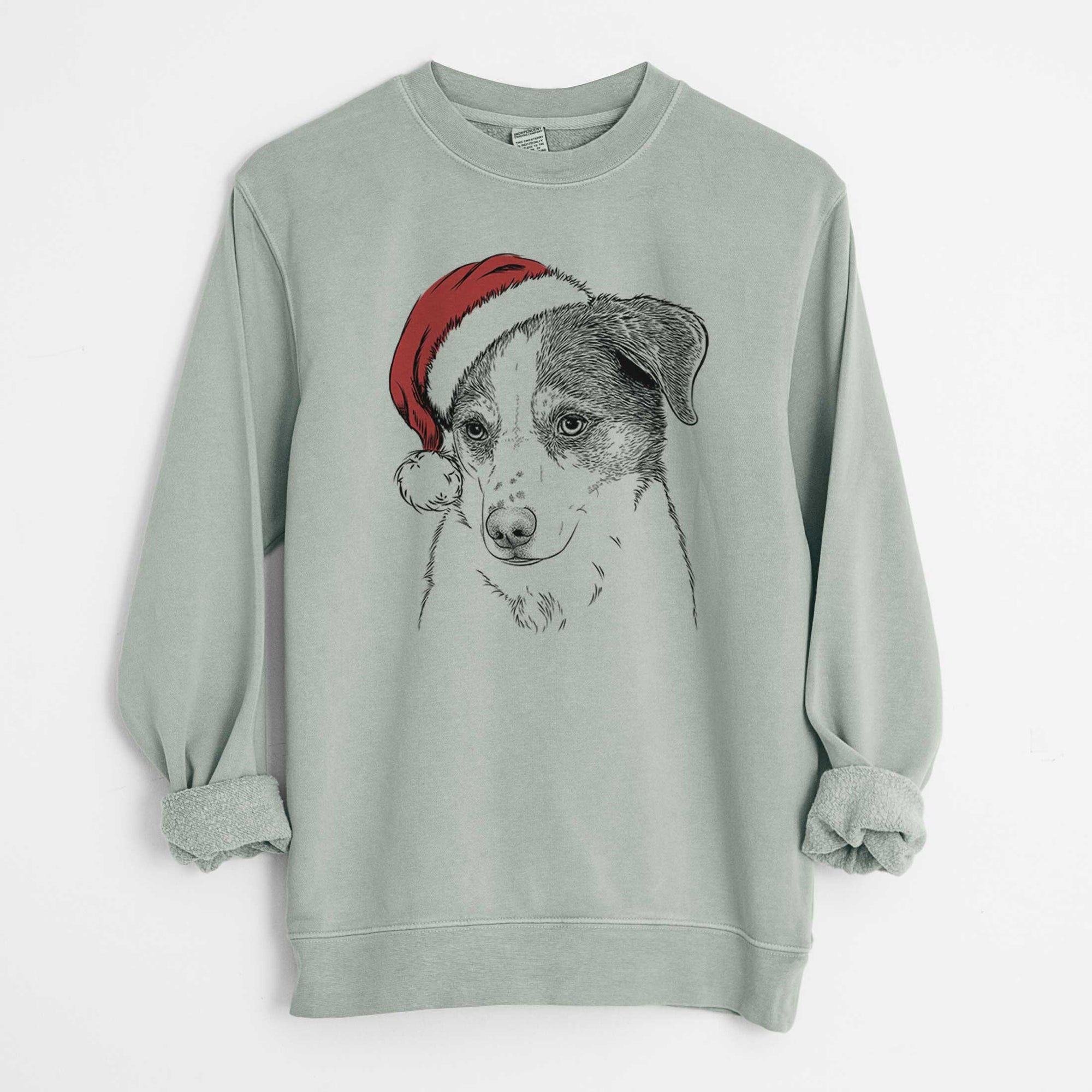 Santa Coco the Beagle Mix - Unisex Pigment Dyed Crew Sweatshirt