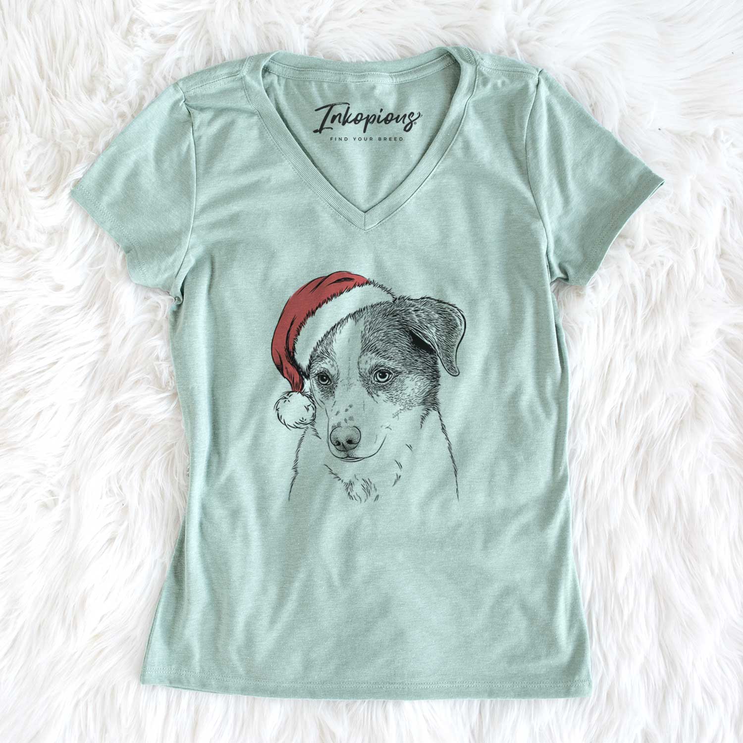 Santa Coco the Beagle Mix - Women's V-neck Shirt
