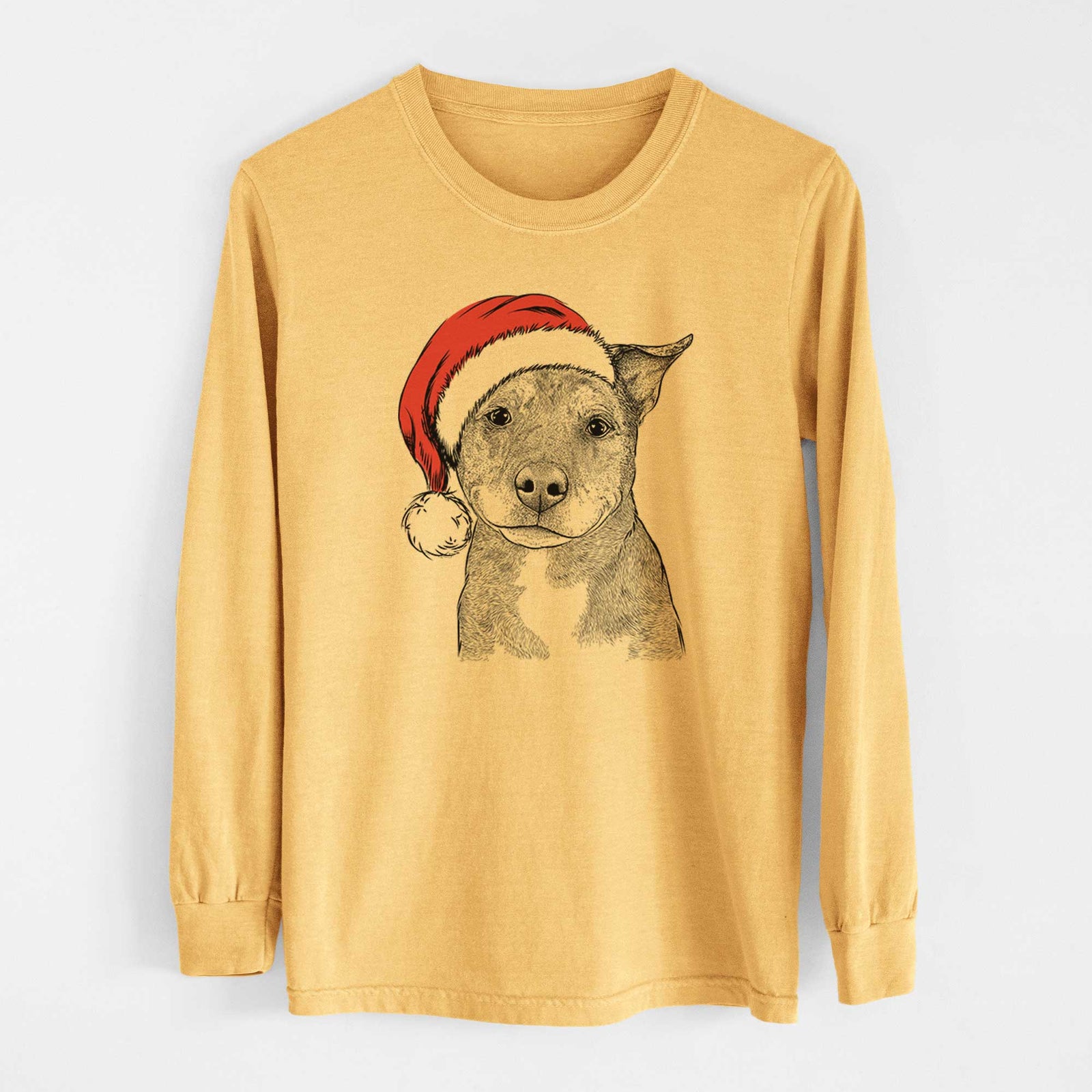 Santa Cody the Catahoula Mix - Heavyweight 100% Cotton Long Sleeve