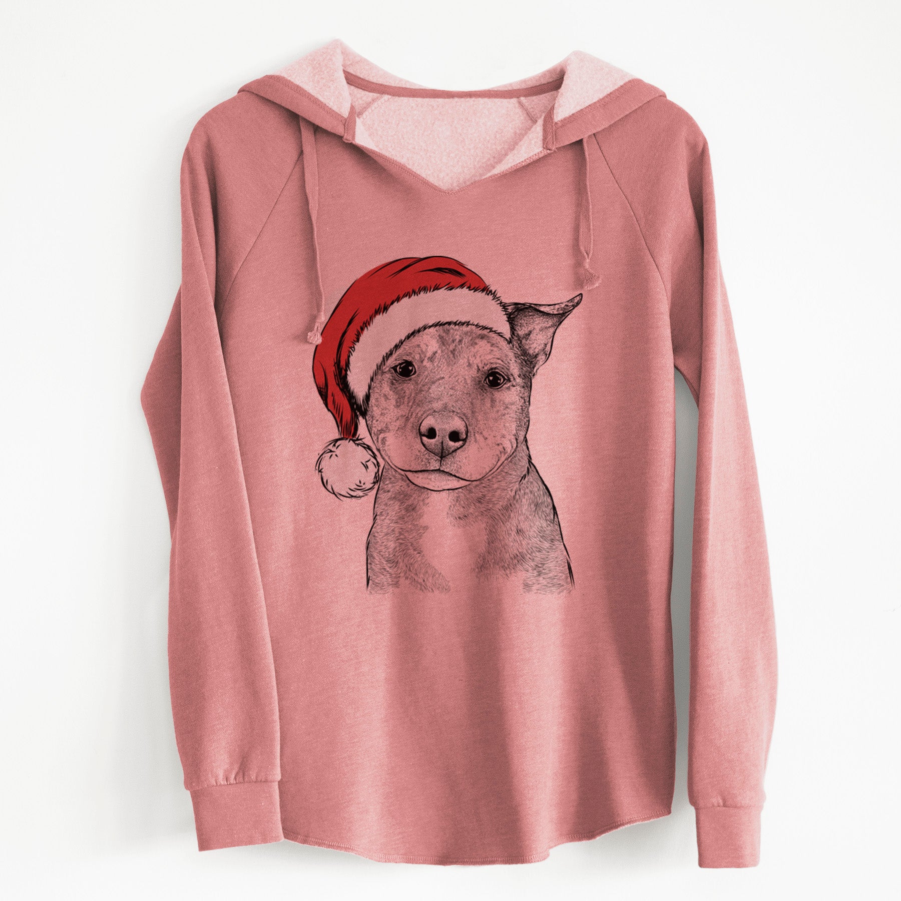 Santa Cody the Catahoula Mix - Cali Wave Hooded Sweatshirt